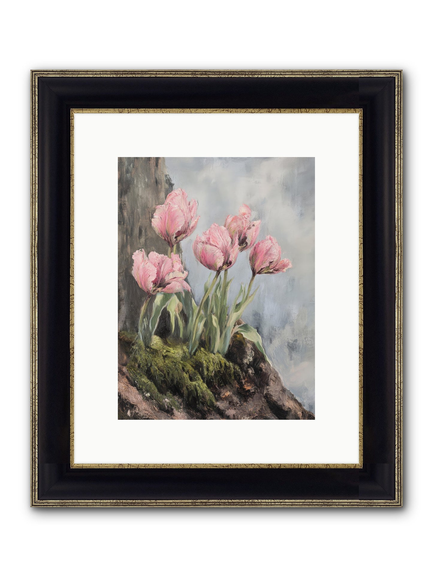 Wild Tulip Tales Framed Print - Black & Gold 9x12