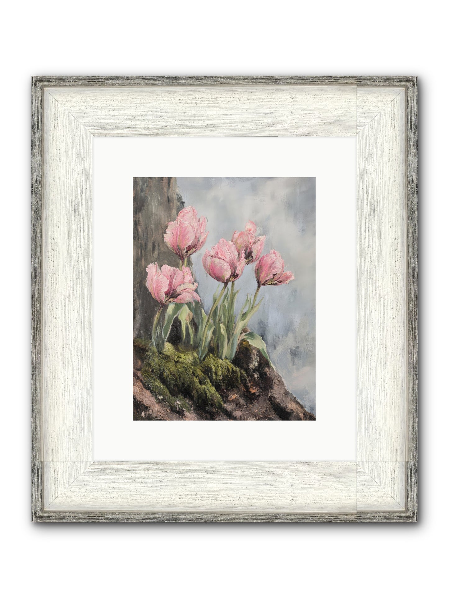 Wild Tulip Tales Framed Print - Driftwood White 9x12
