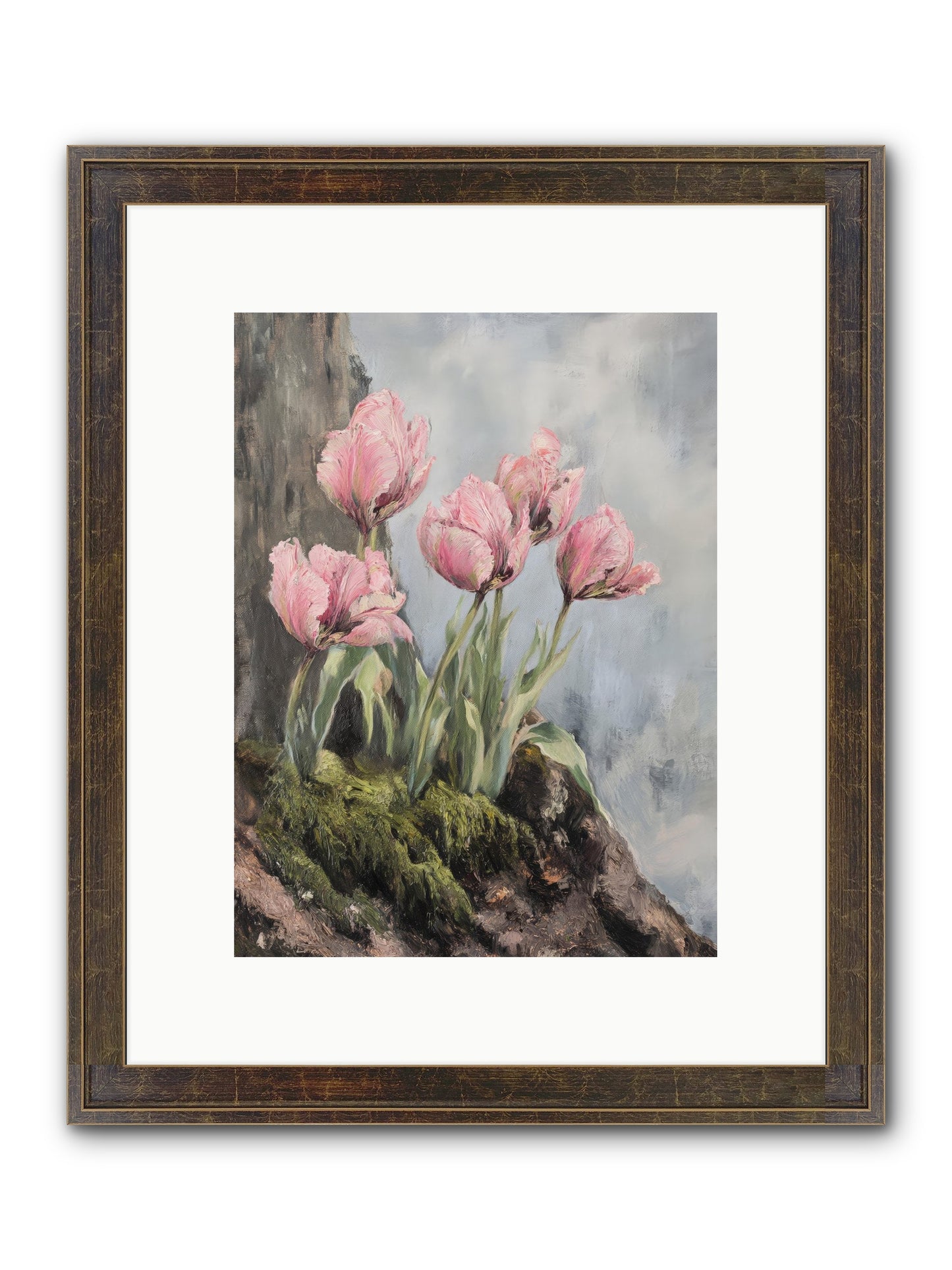 Wild Tulip Tales Framed Print - Slimwoods Black/Gold 9x12