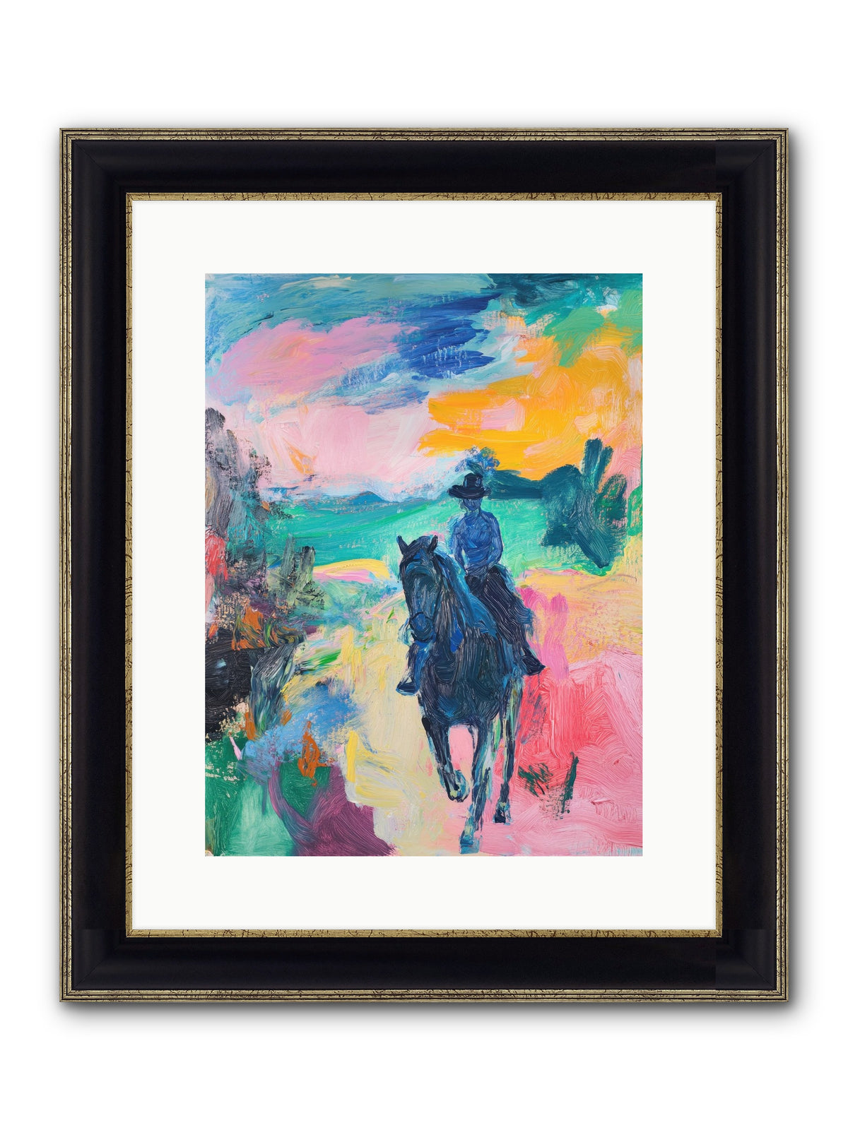 Wild West Wind Framed Print - Black & Gold 12x16