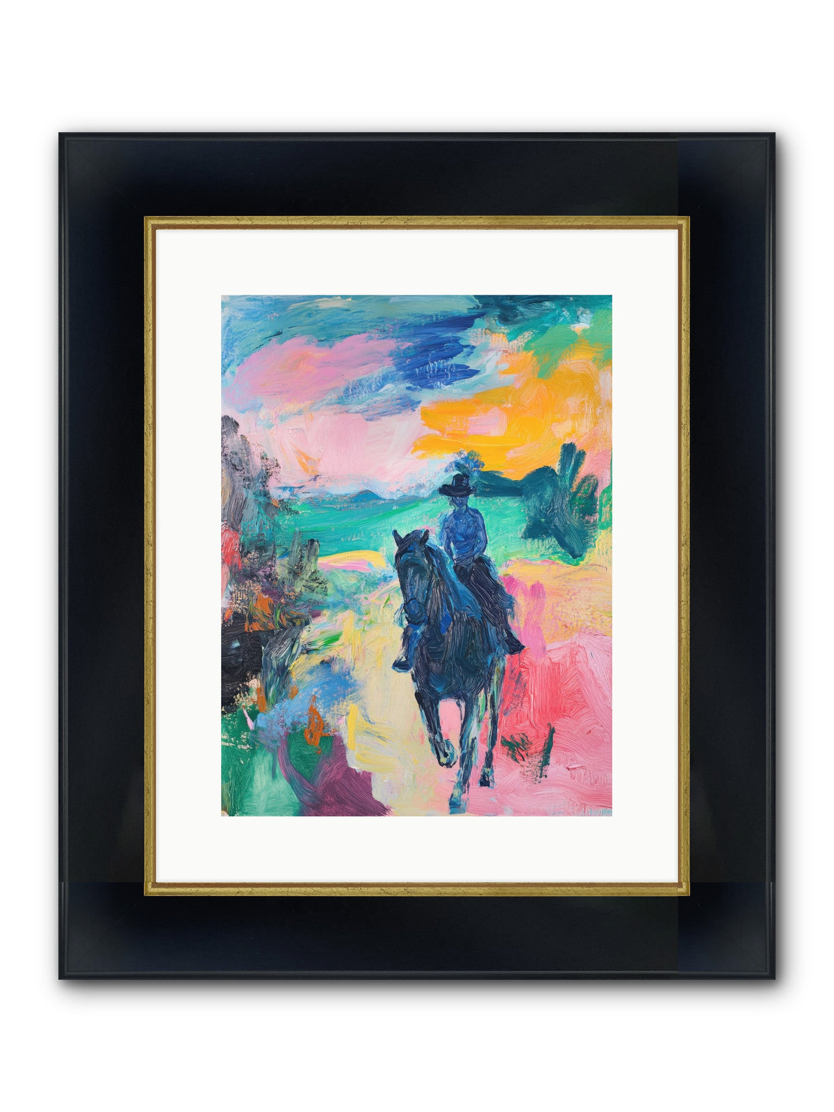 Wild West Wind Framed Print - Wide Black w/Gold 12x16