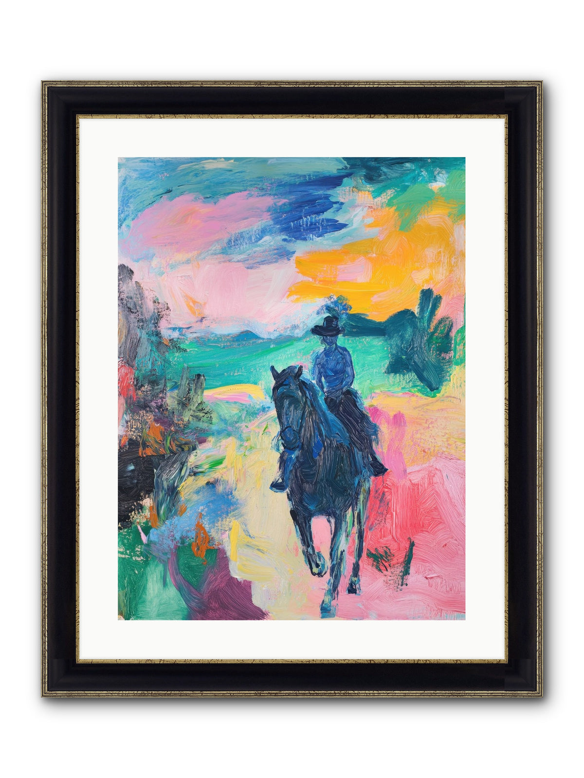 Wild West Wind Framed Print - Black & Gold 18x24