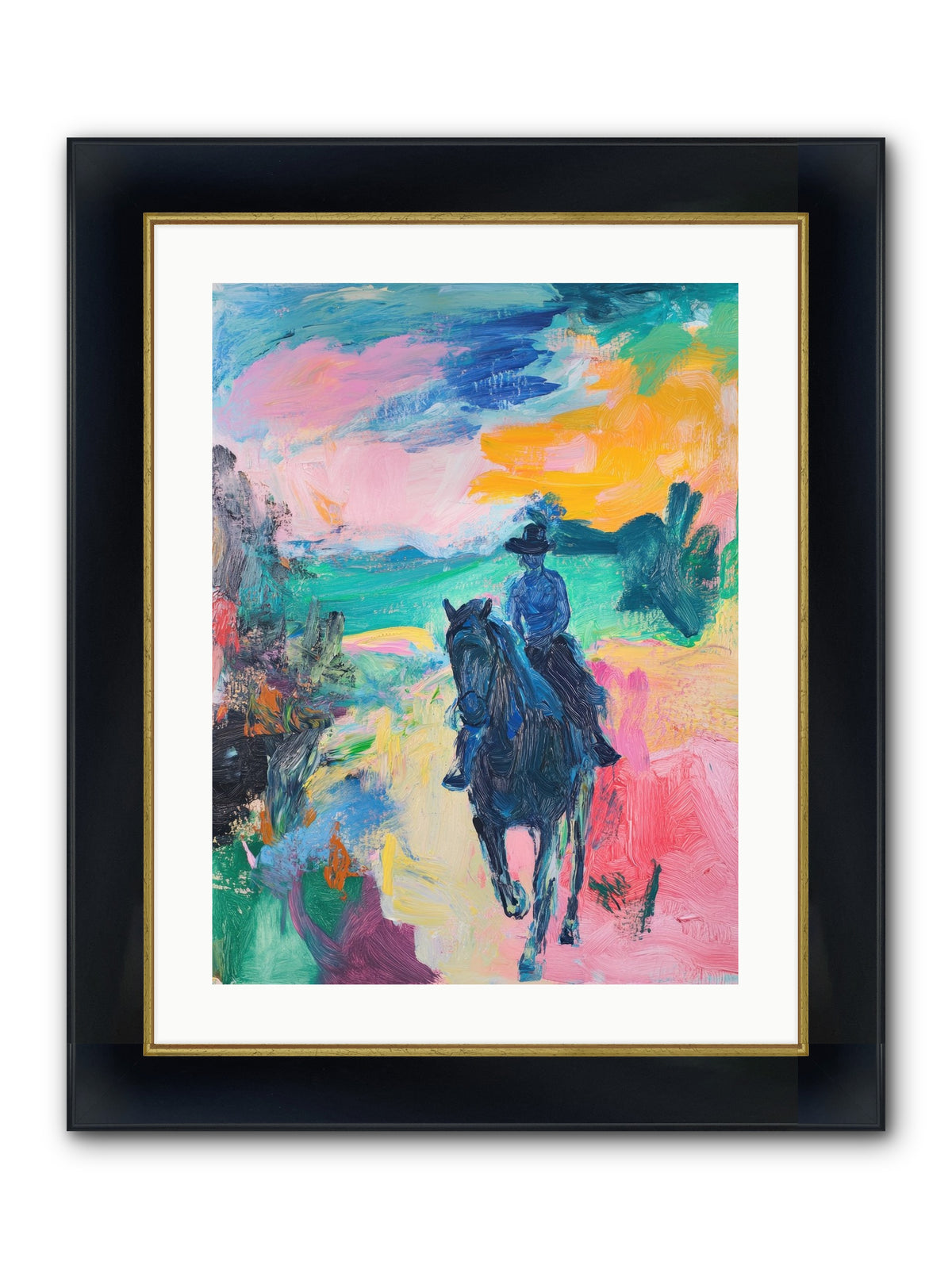Wild West Wind Framed Print - Wide Black w/Gold 18x24