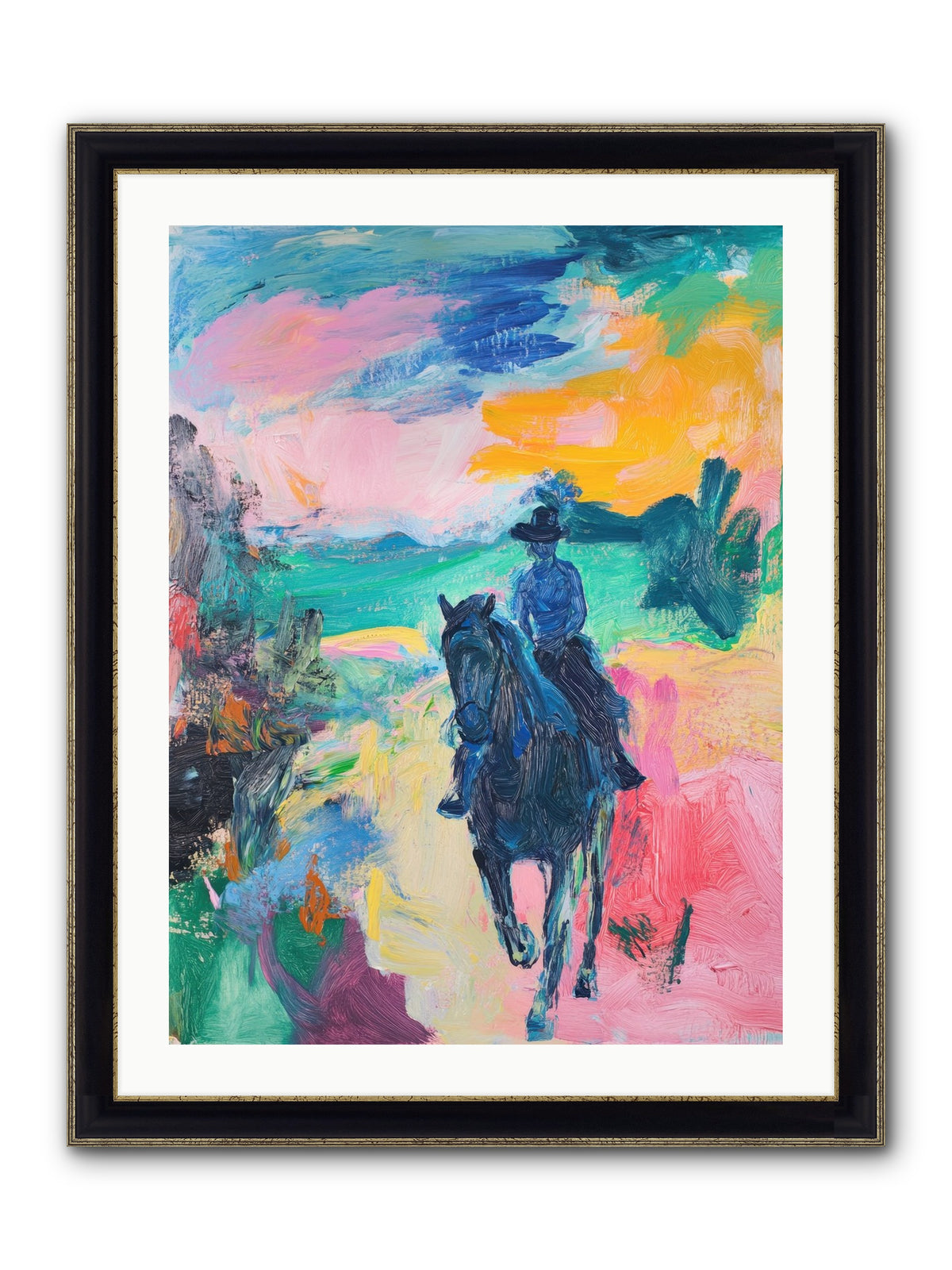 Wild West Wind Framed Print - Black & Gold 24x32