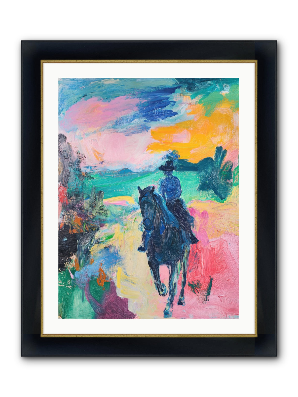 Wild West Wind Framed Print - Wide Black w/Gold 24x32