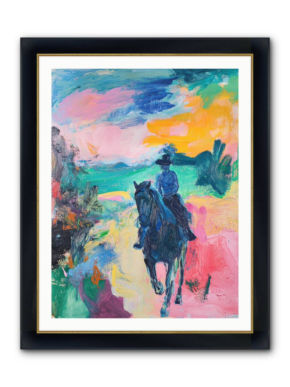Wild West Wind Framed Print - Wide Black w/Gold 30x40
