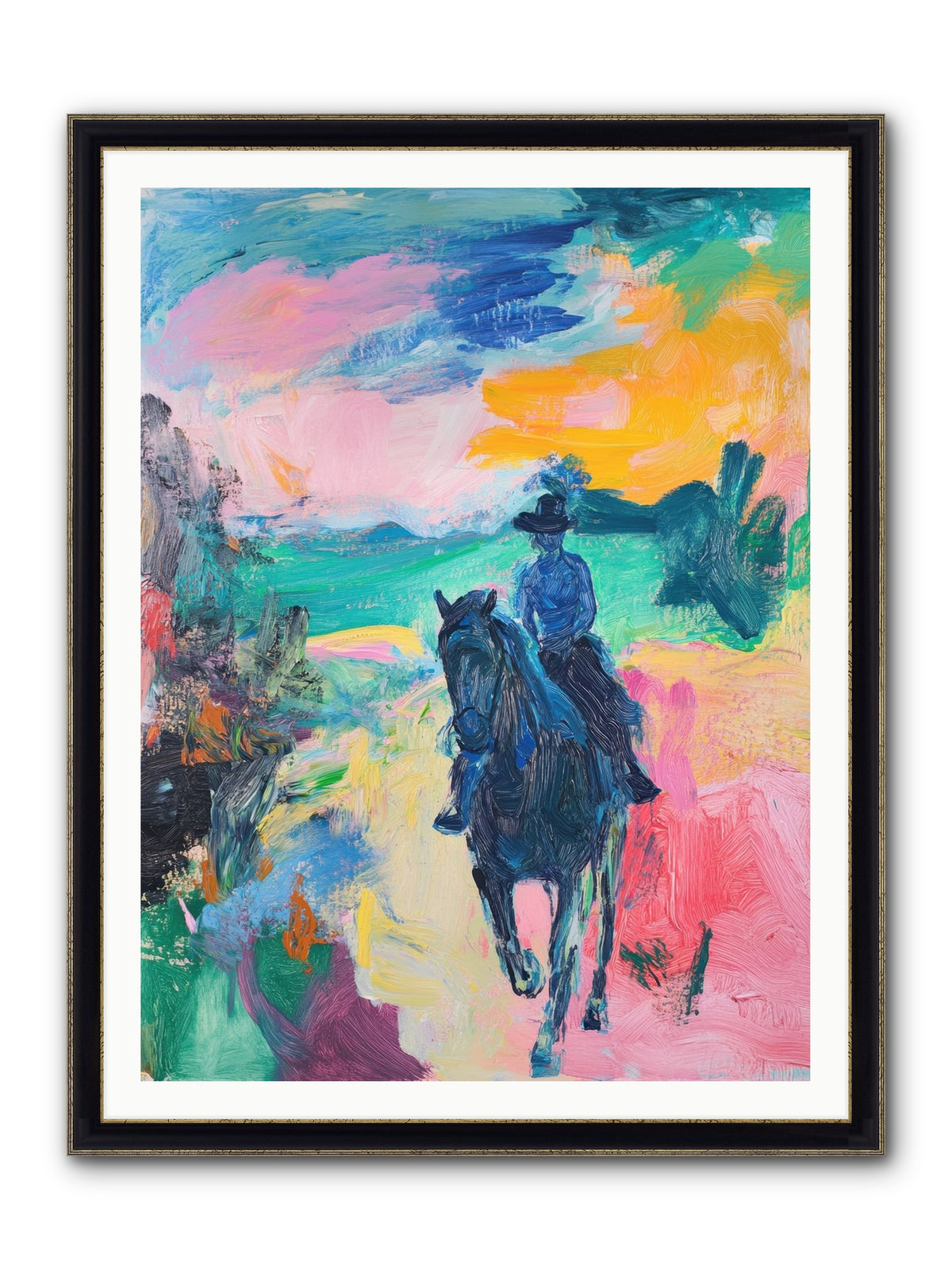 Wild West Wind Framed Print - Black & Gold 36x48