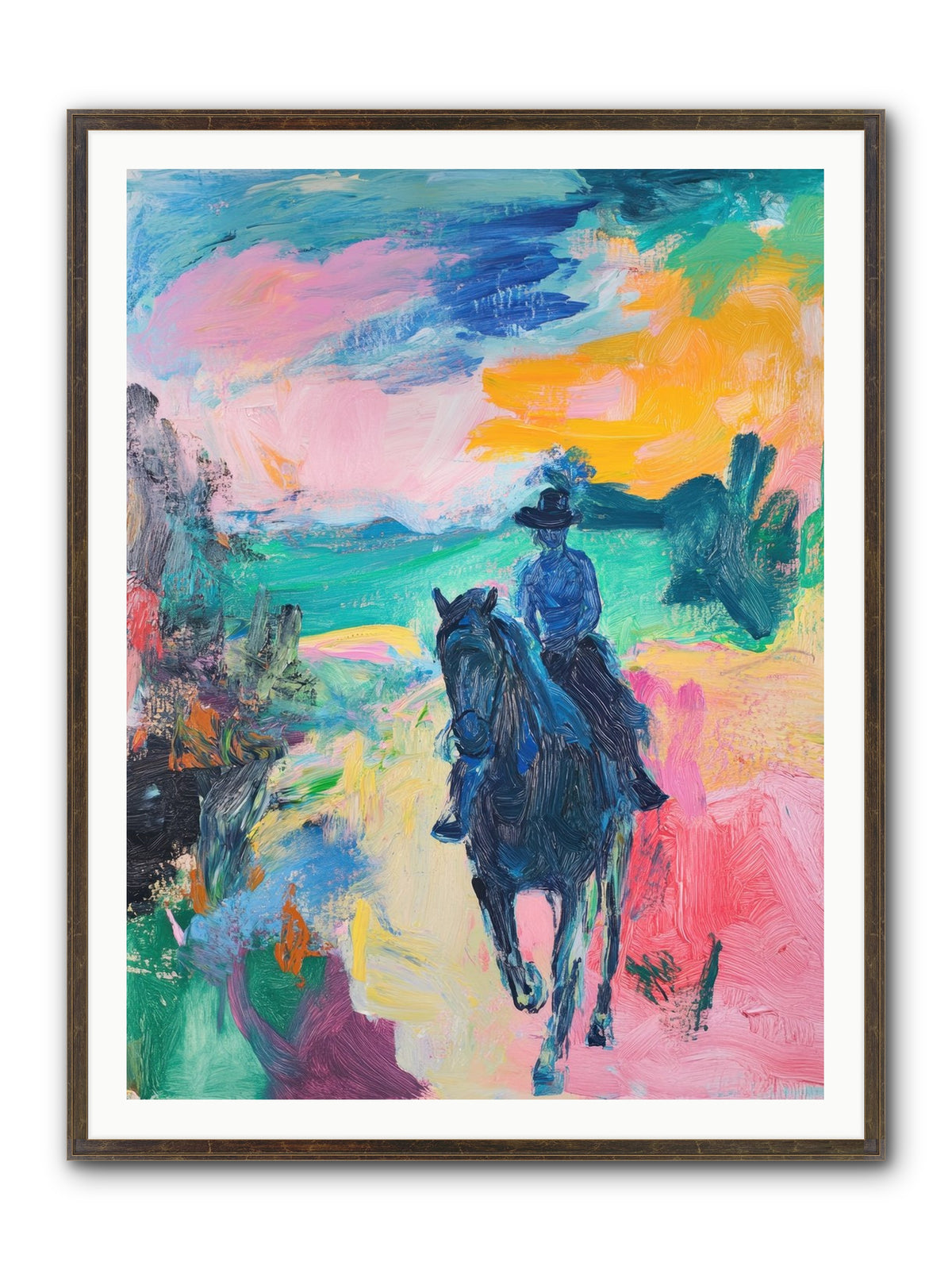 Wild West Wind Framed Print - Slimwoods Black/Gold 36x48