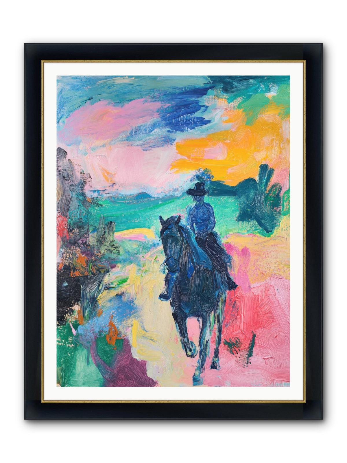 Wild West Wind Framed Print - Wide Black w/Gold 36x48