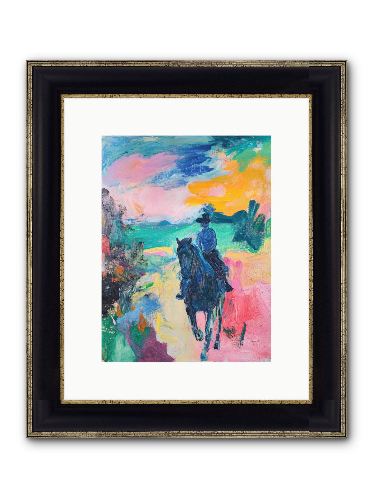 Wild West Wind Framed Print - Black & Gold 9x12