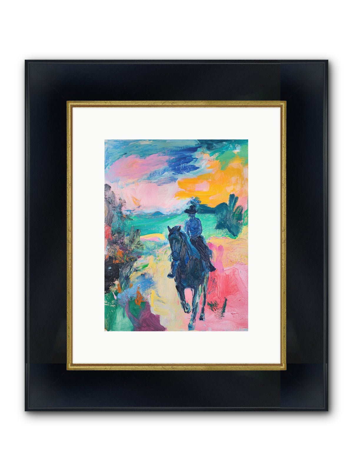 Wild West Wind Framed Print - Wide Black w/Gold 9x12