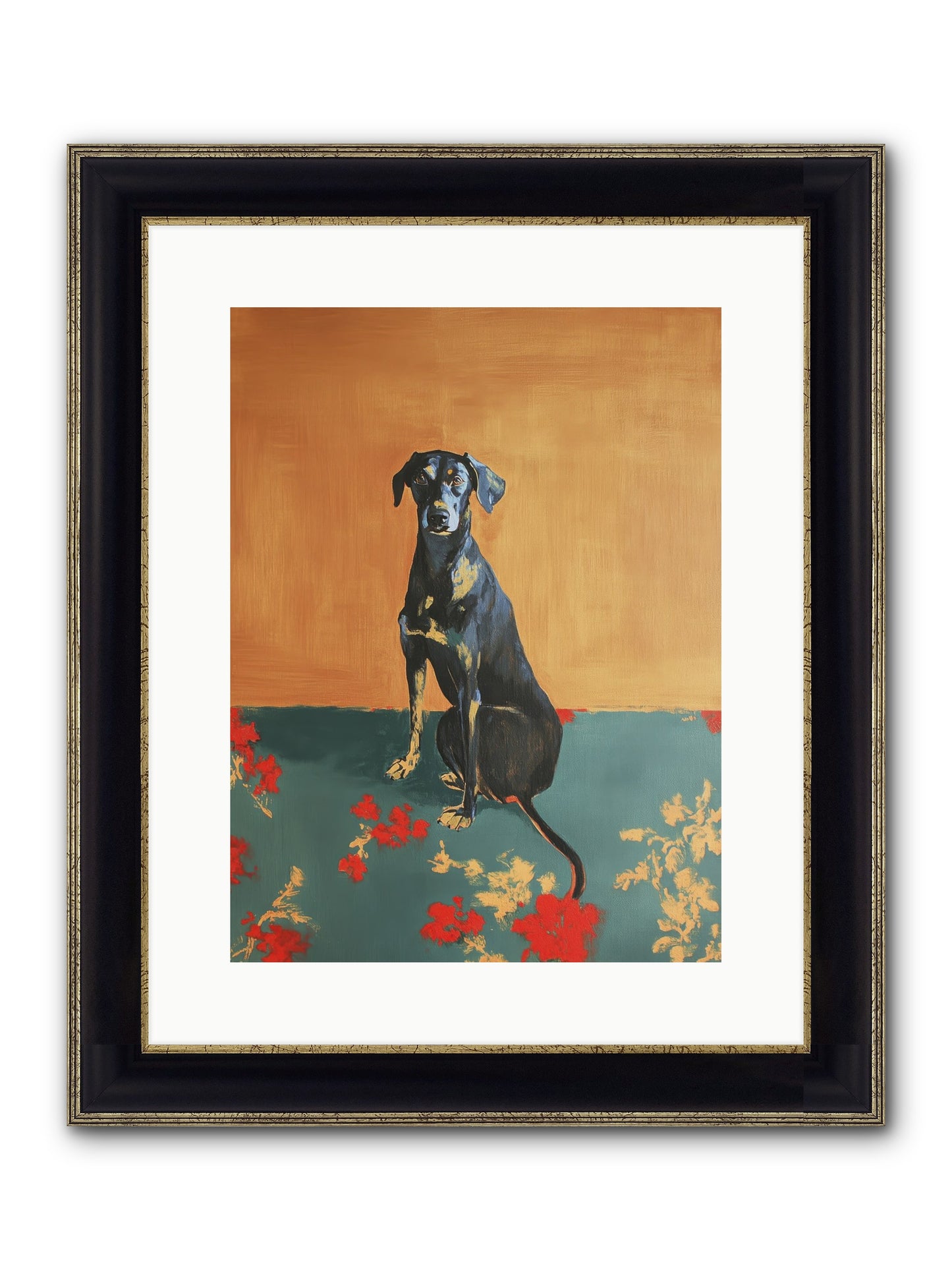 Wilde Framed Print - Black & Gold 12x16