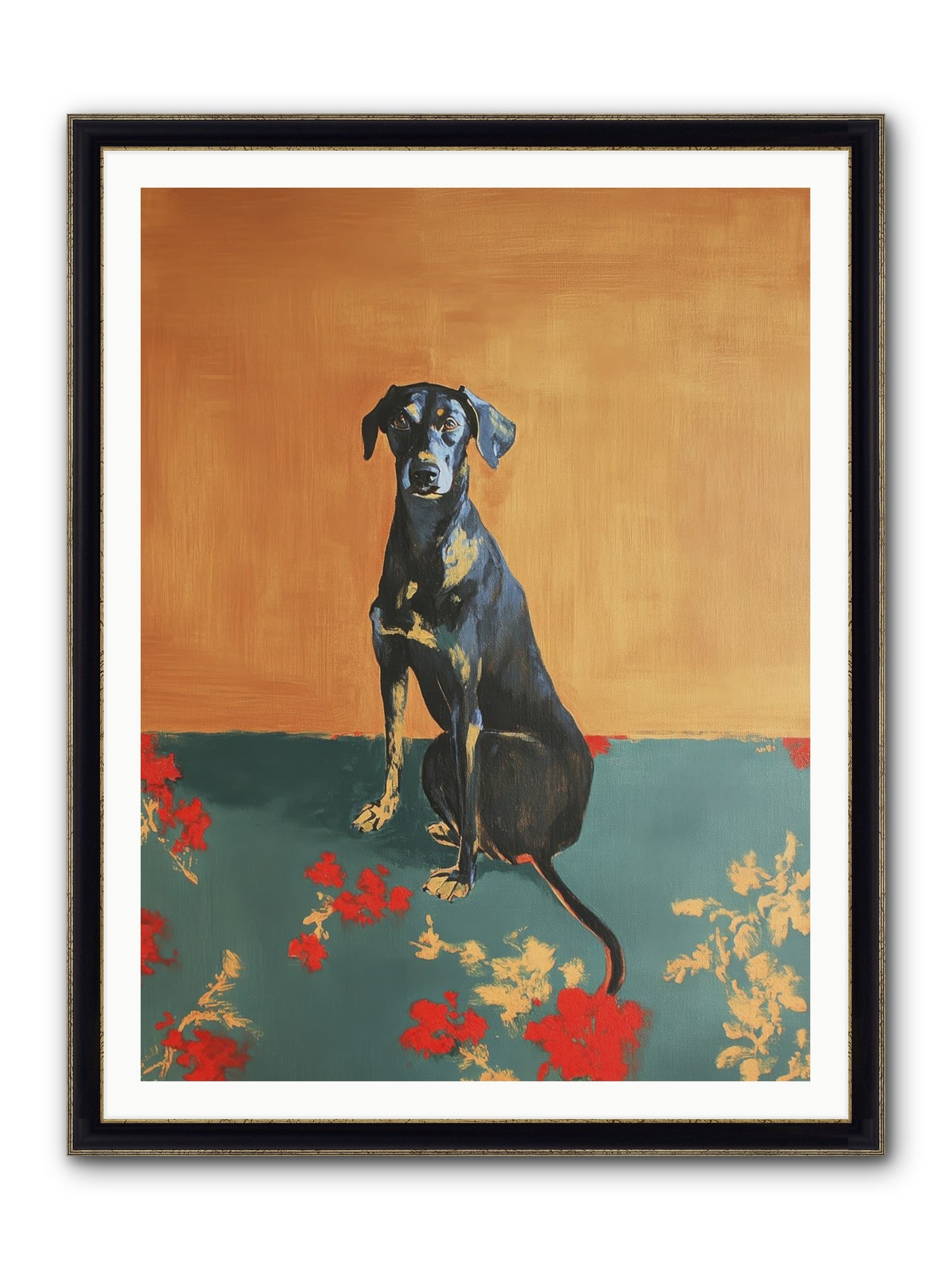 Wilde Framed Print - Black & Gold 36x48