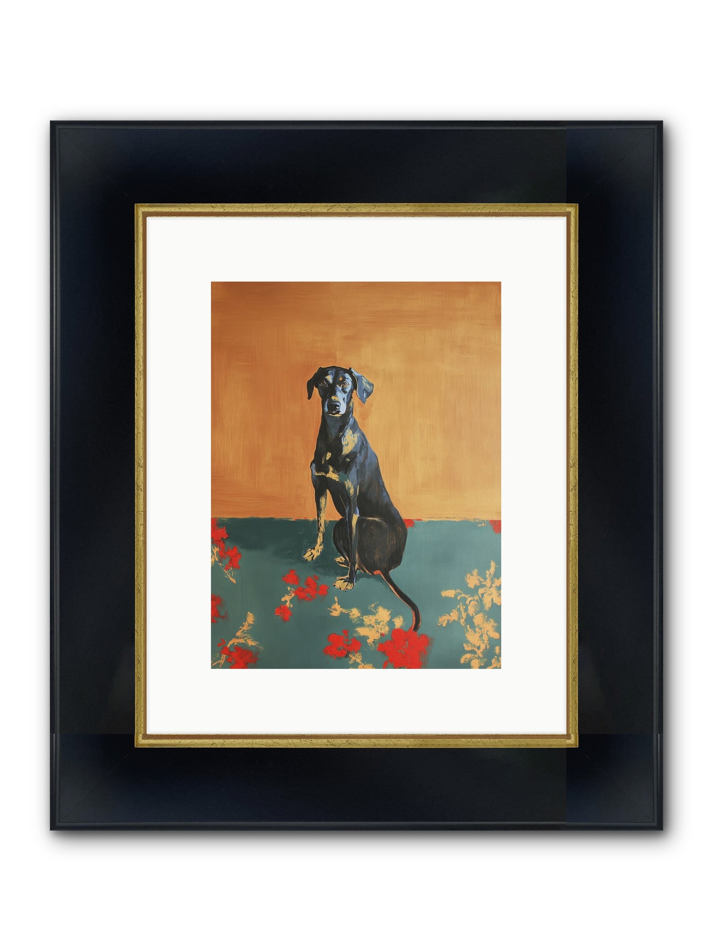 Wilde Framed Print - Wide Black w/Gold 9x12