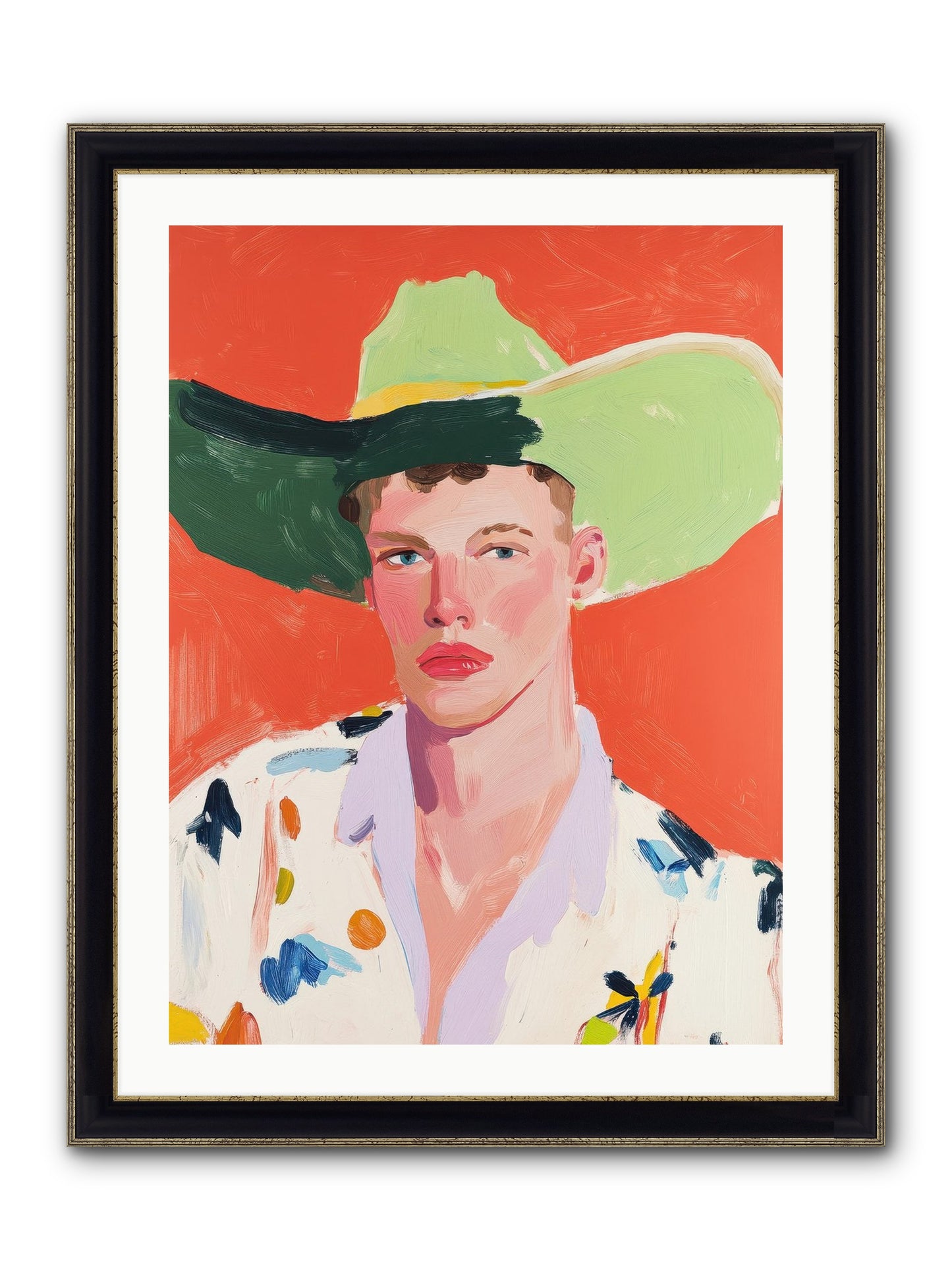 Wildfire Rodeo Framed Print - Black & Gold 24x32