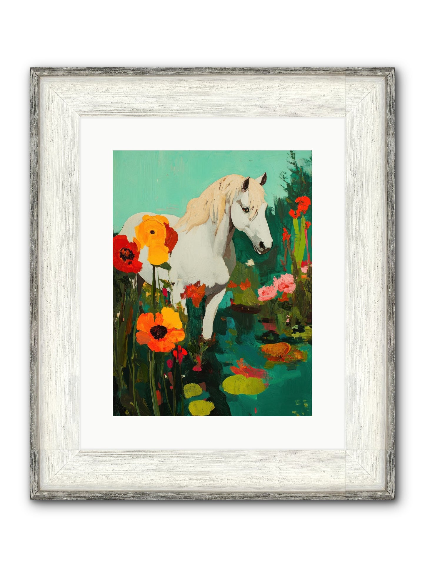 Wildflower Framed Print - Driftwood White 12x16