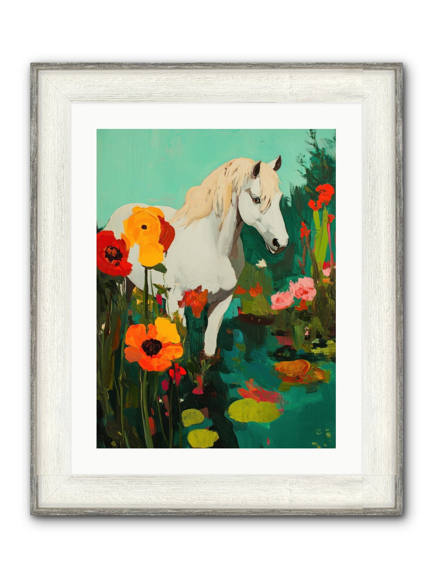 Wildflower Framed Print - Driftwood White 18x24