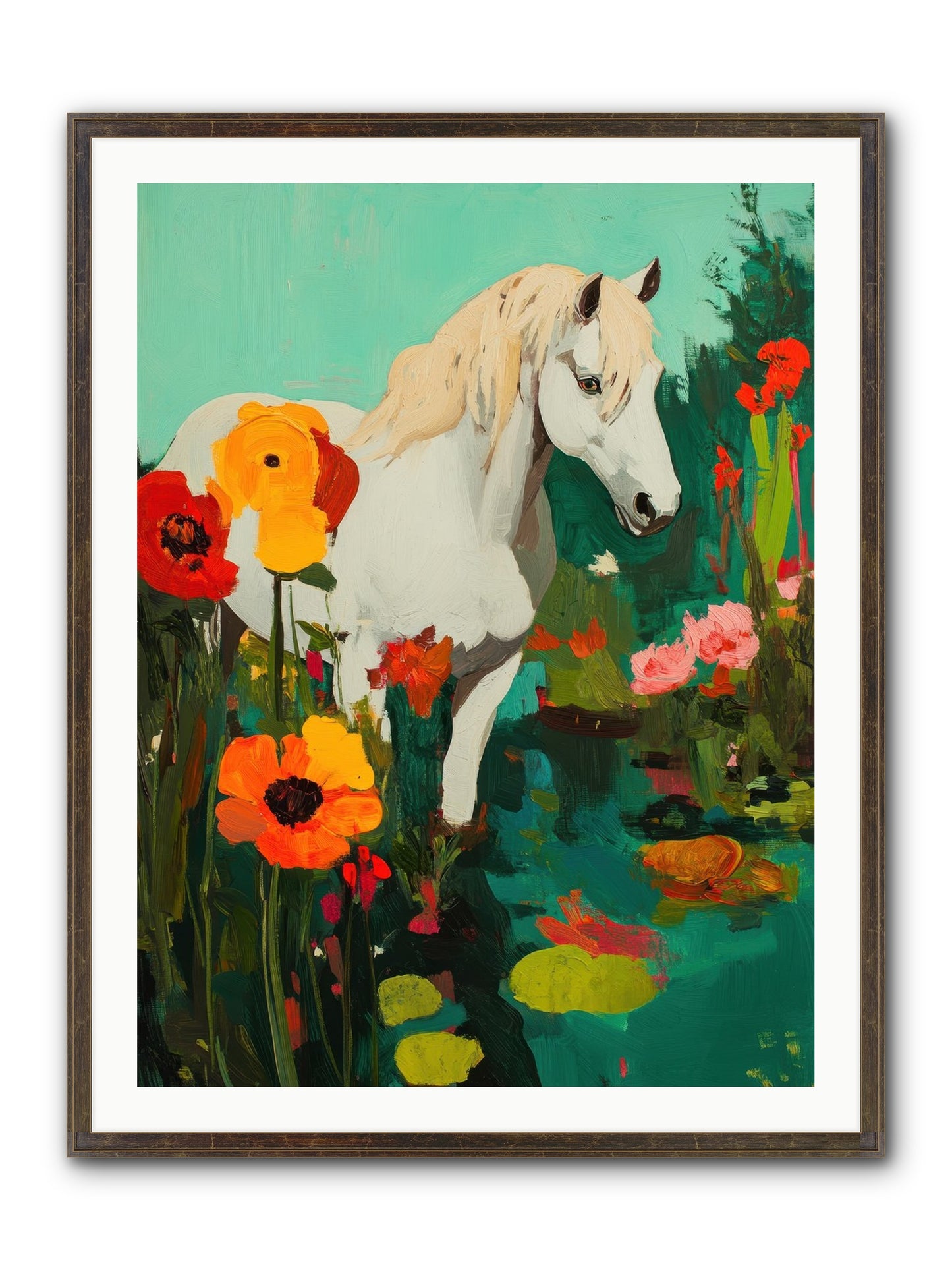 Wildflower Framed Print - Slimwoods Black/Gold 30x40