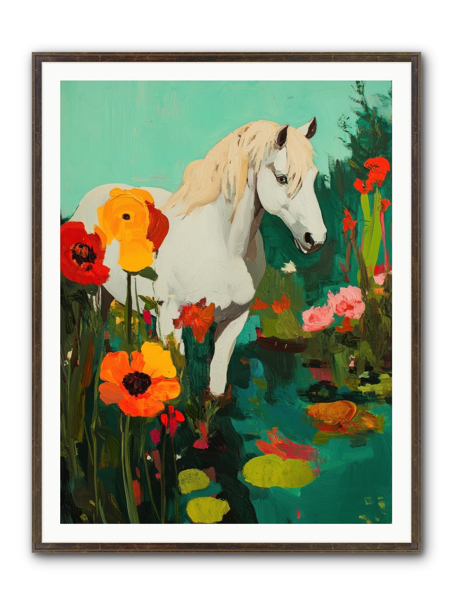 Wildflower Framed Print - Slimwoods Black/Gold 36x48