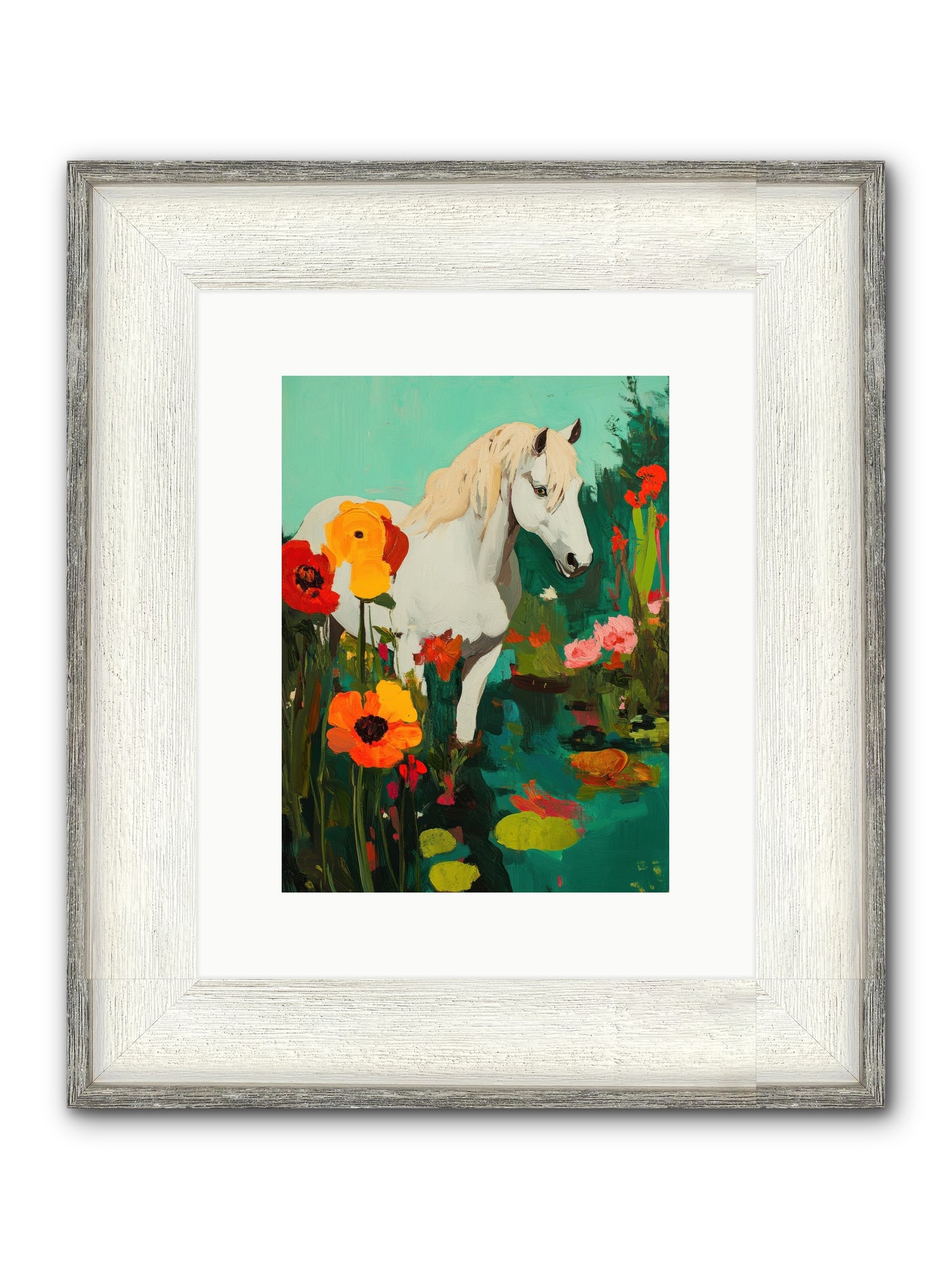 Wildflower Framed Print - Driftwood White 9x12