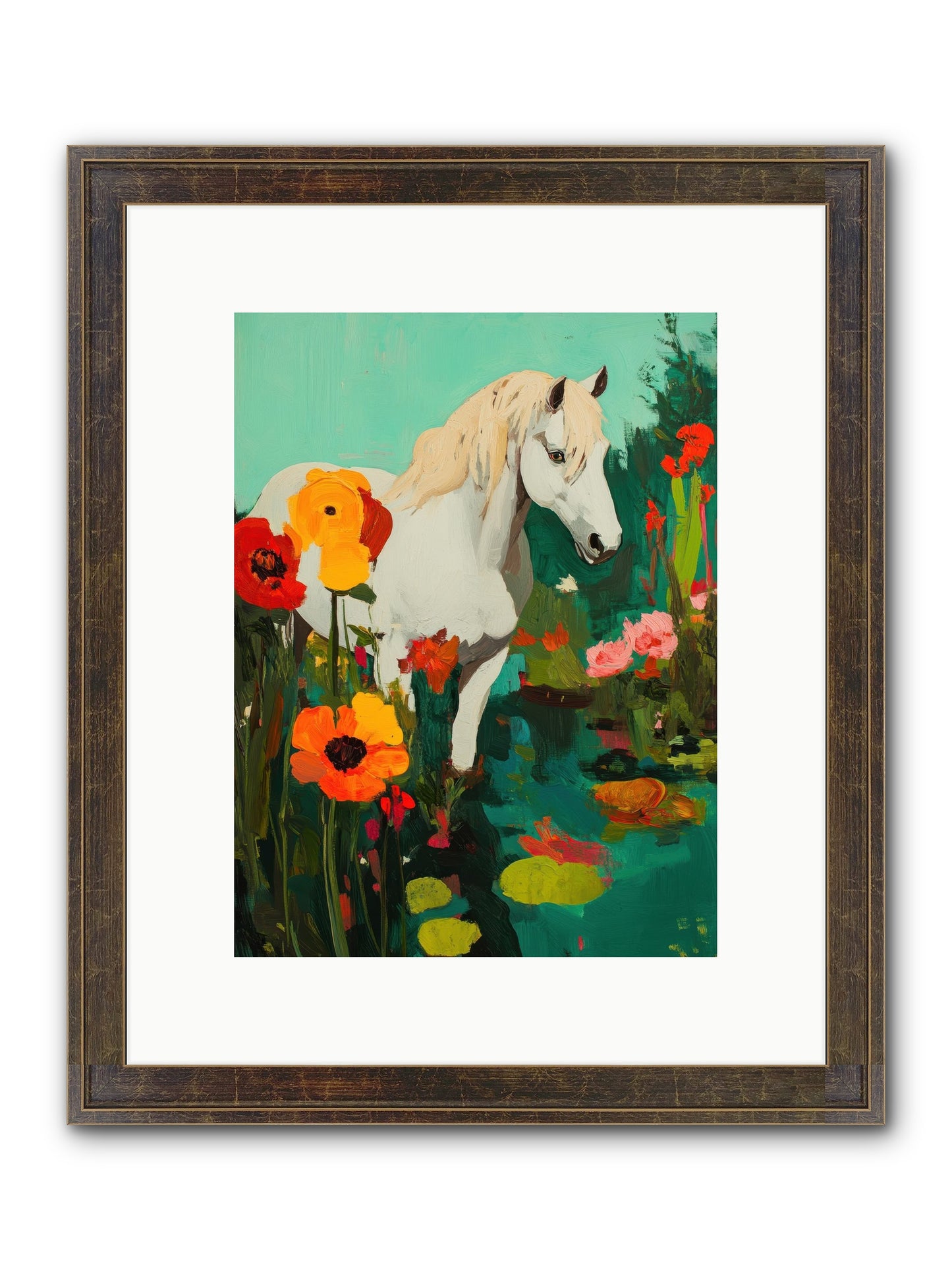 Wildflower Framed Print - Slimwoods Black/Gold 9x12