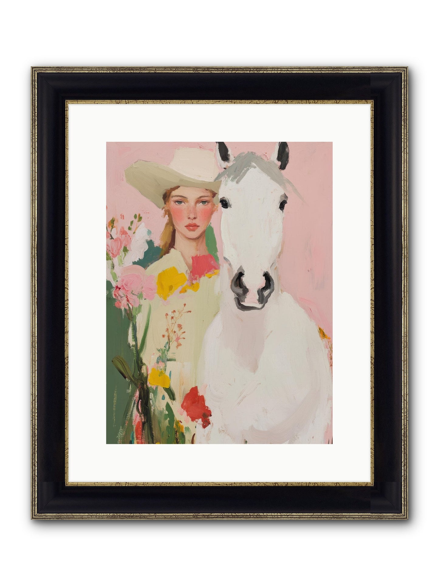 Wildflower Keeper Framed Print - Black & Gold 12x16