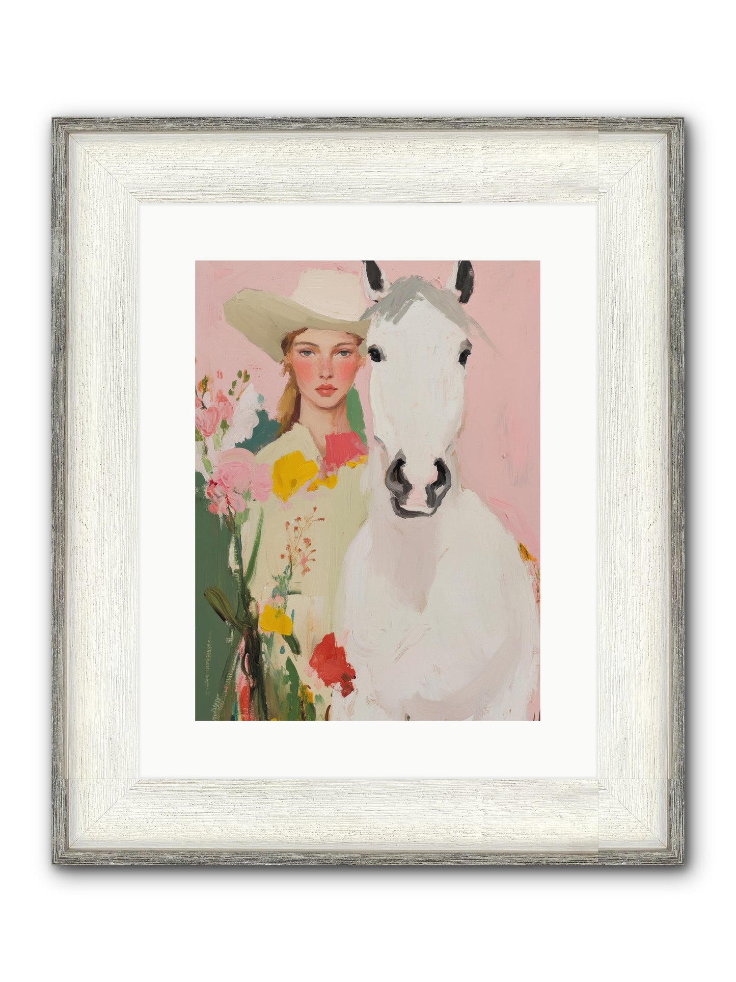 Wildflower Keeper Framed Print - Driftwood White 12x16