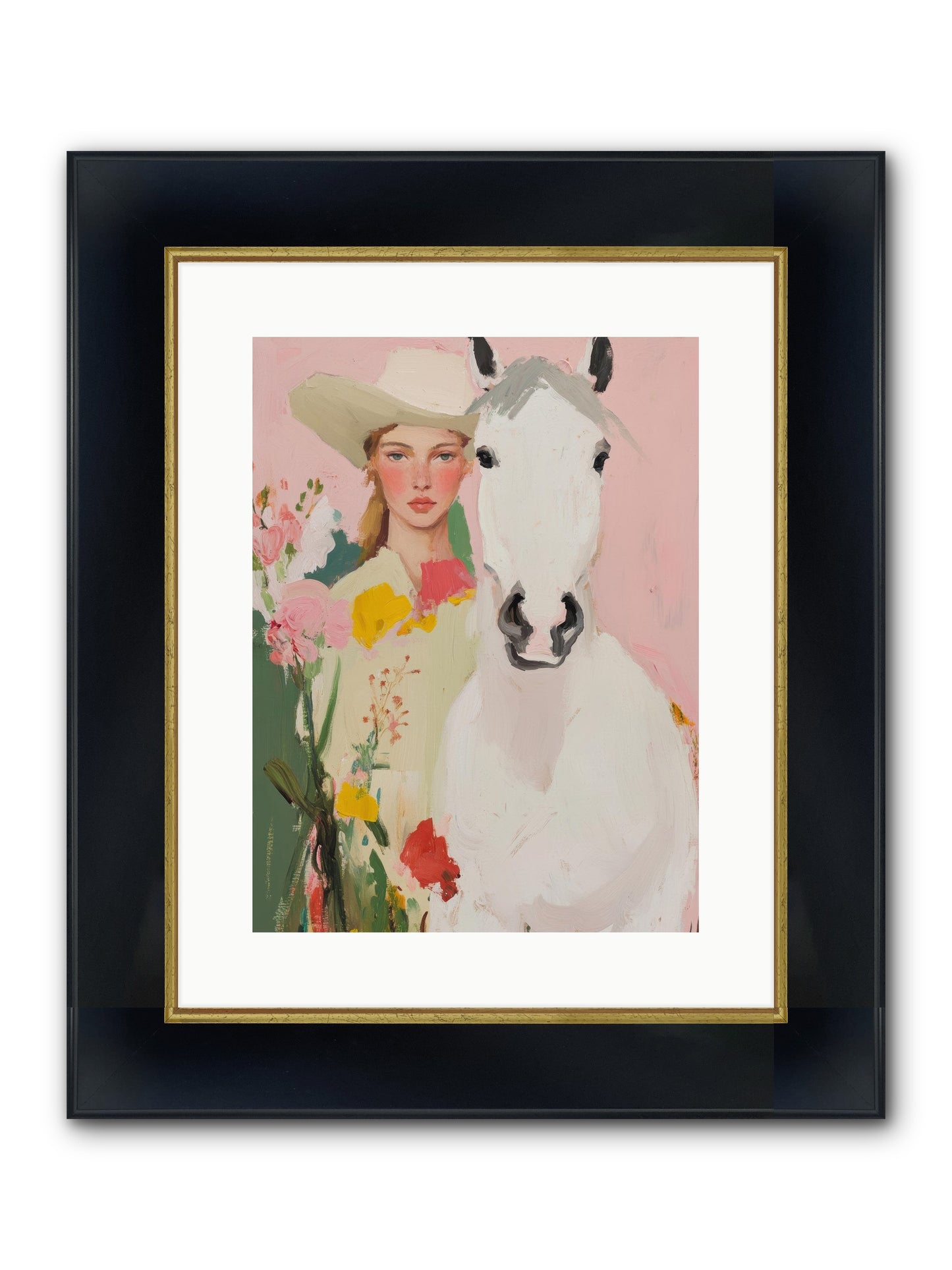 Wildflower Keeper Framed Print - Wide Black w/Gold 12x16