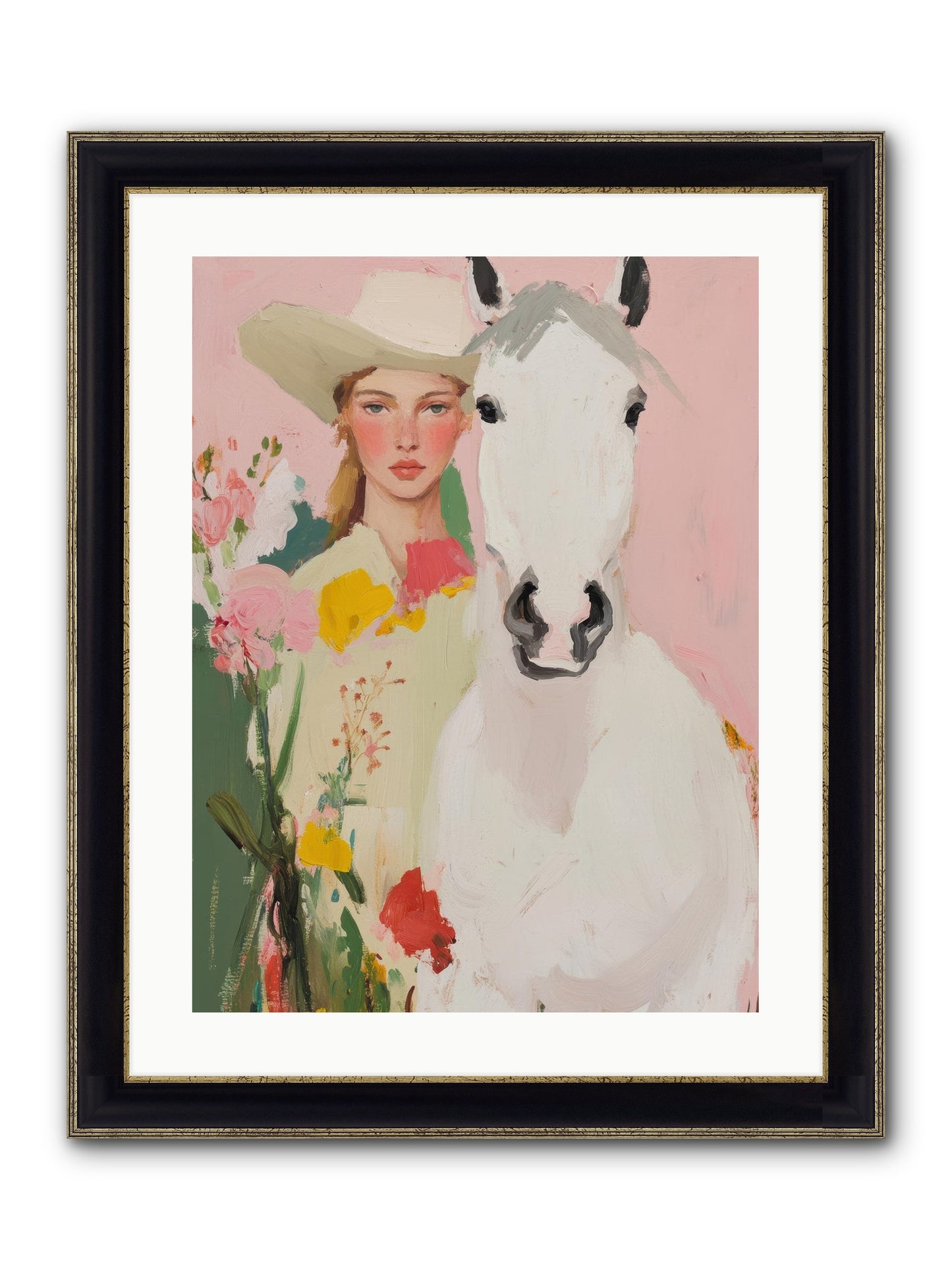 Wildflower Keeper Framed Print - Black & Gold 18x24