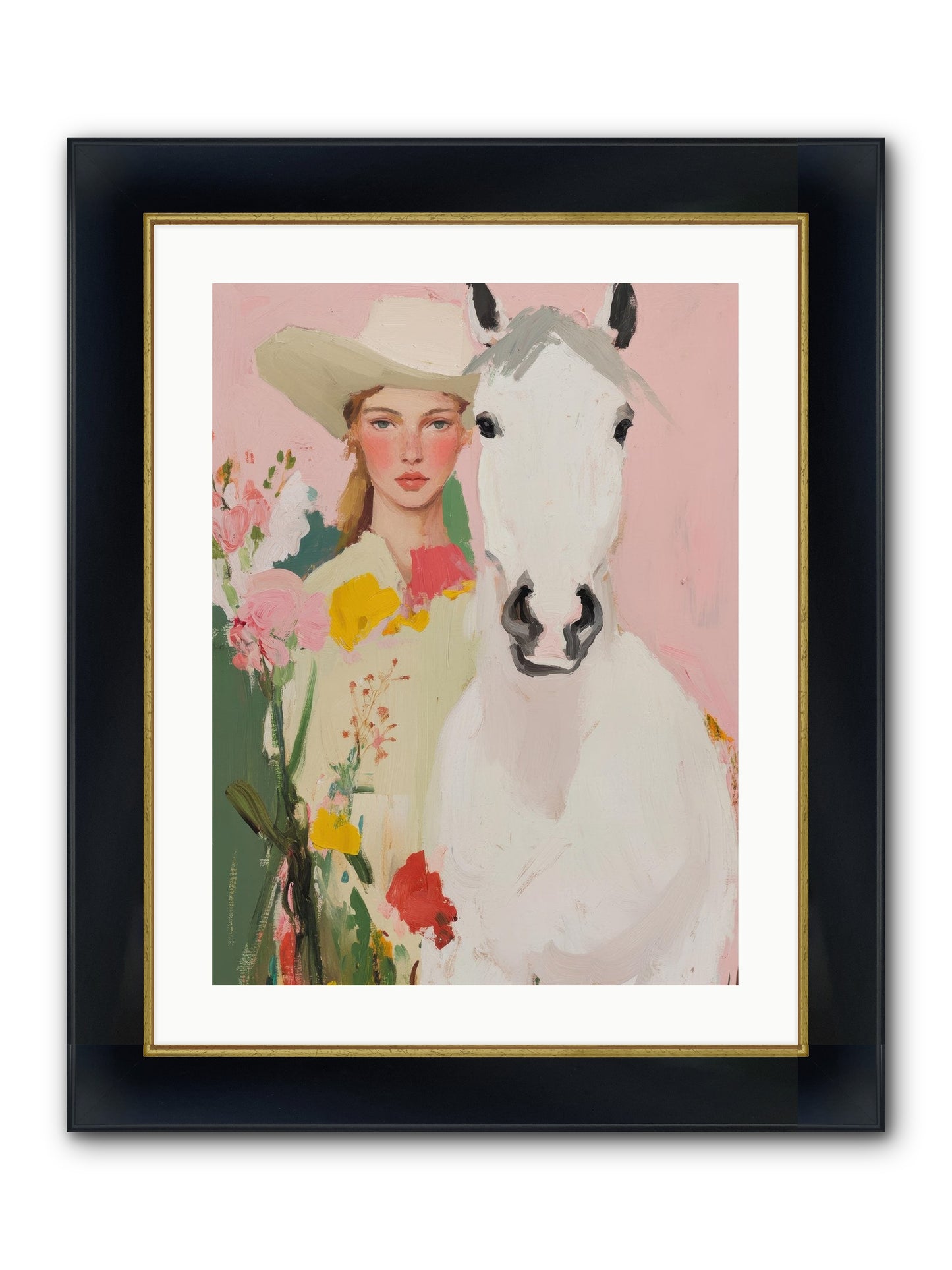 Wildflower Keeper Framed Print - Wide Black w/Gold 18x24