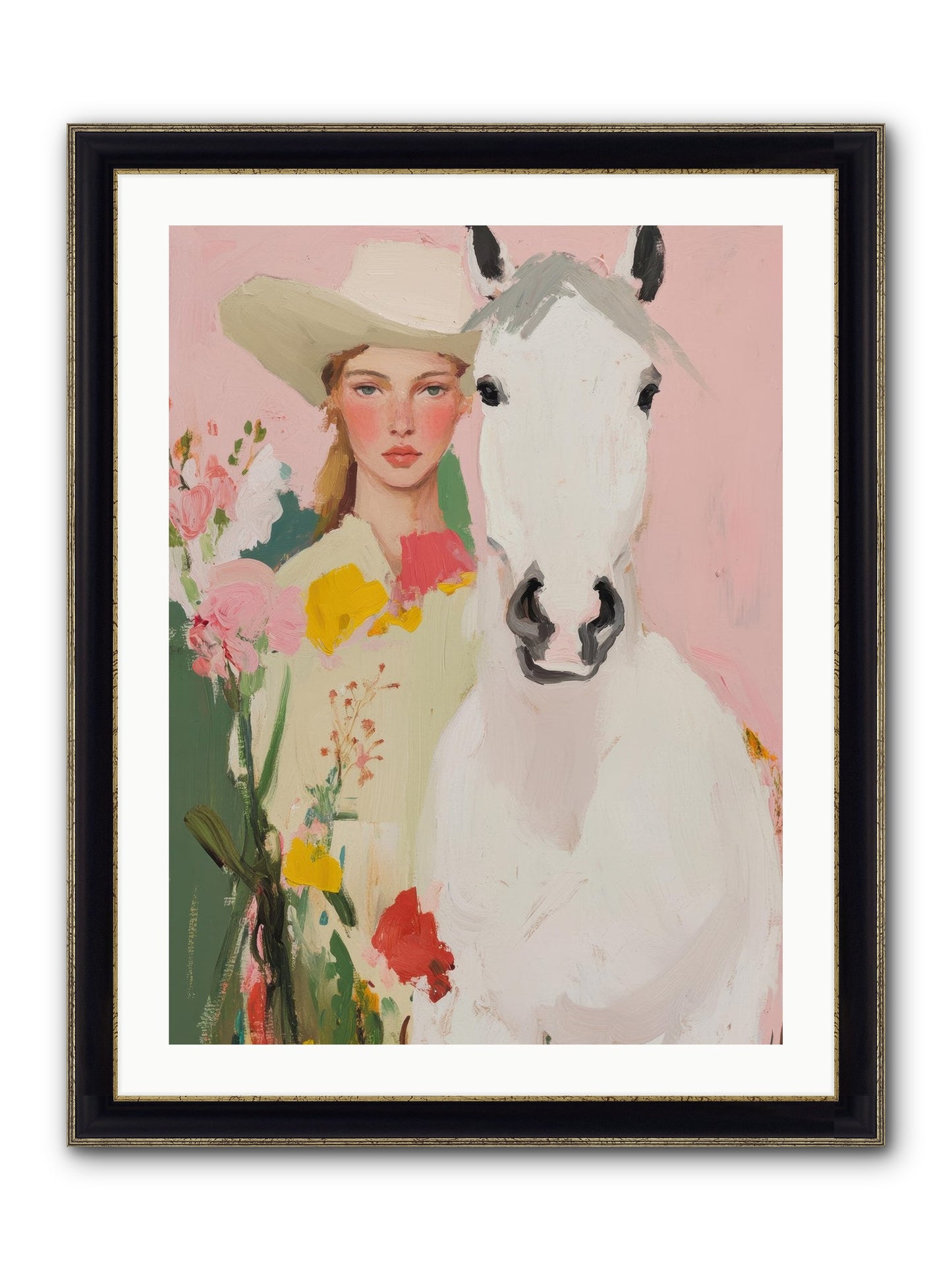 Wildflower Keeper Framed Print - Black & Gold 24x32