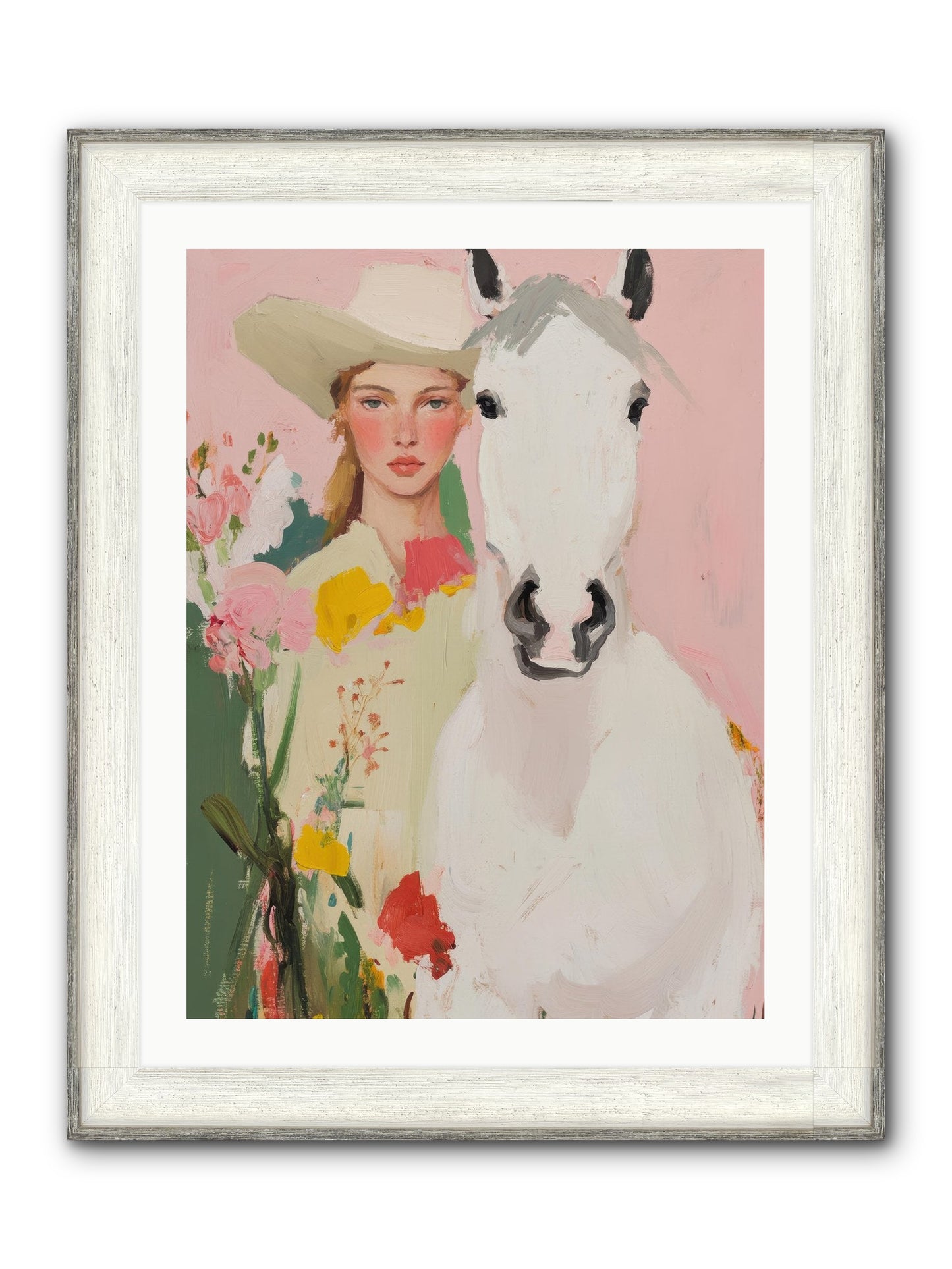Wildflower Keeper Framed Print - Driftwood White 24x32