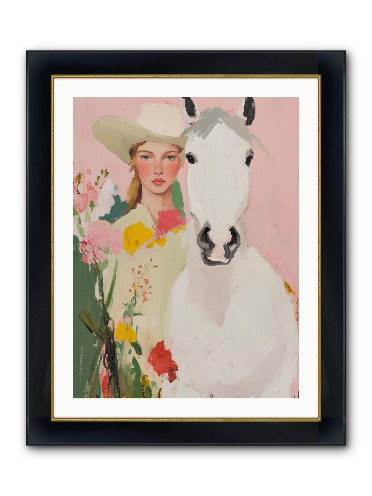 Wildflower Keeper Framed Print - Wide Black w/Gold 24x32