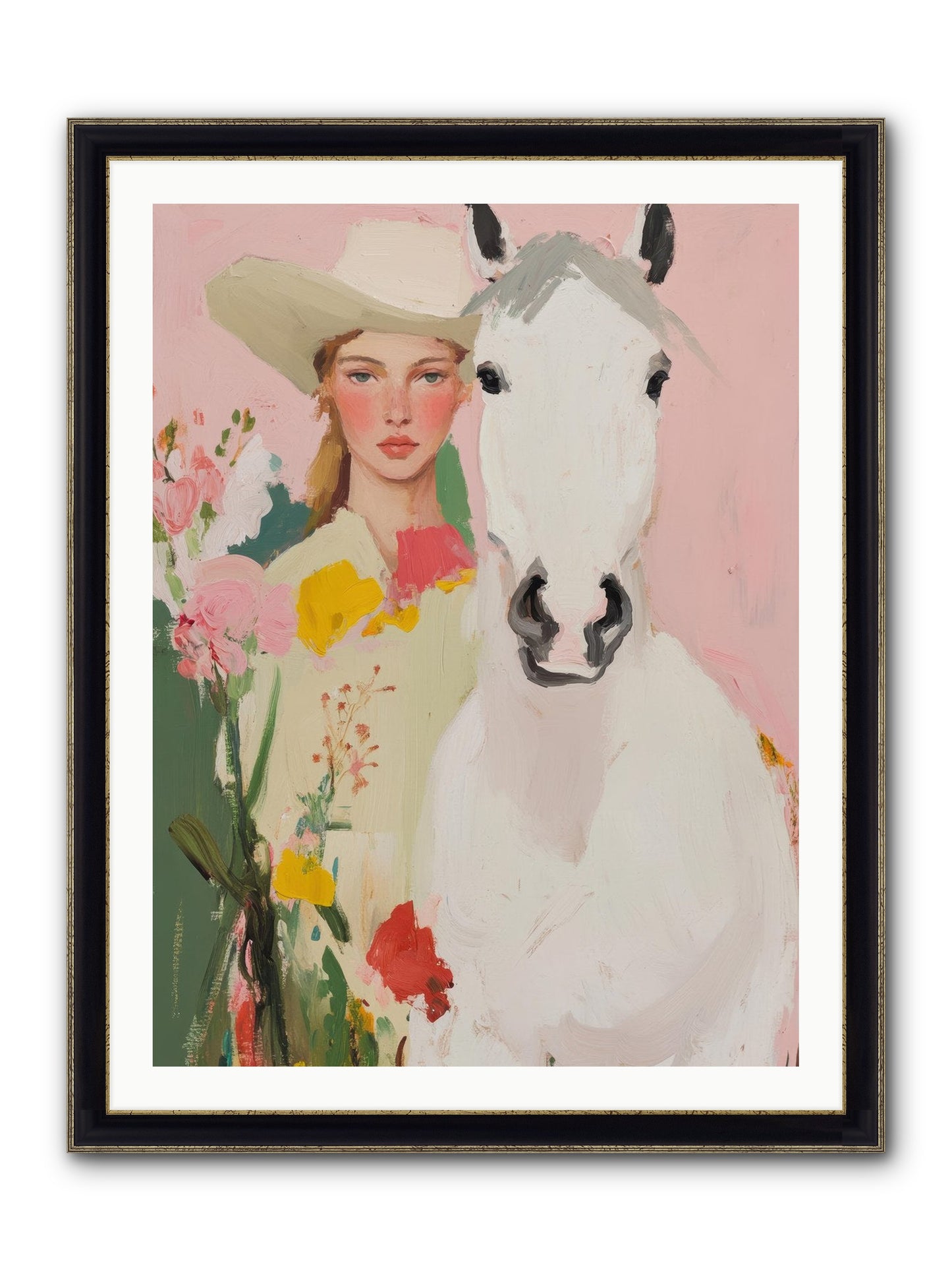 Wildflower Keeper Framed Print - Black & Gold 30x40
