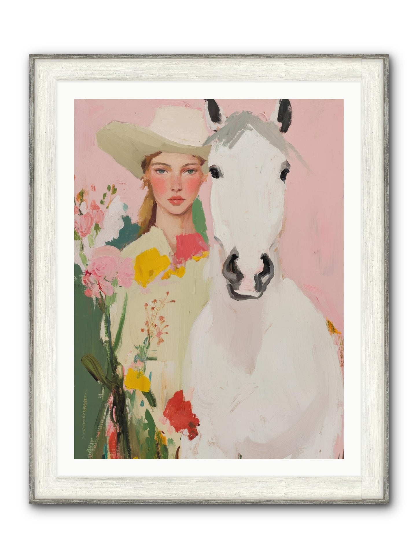 Wildflower Keeper Framed Print - Driftwood White 30x40