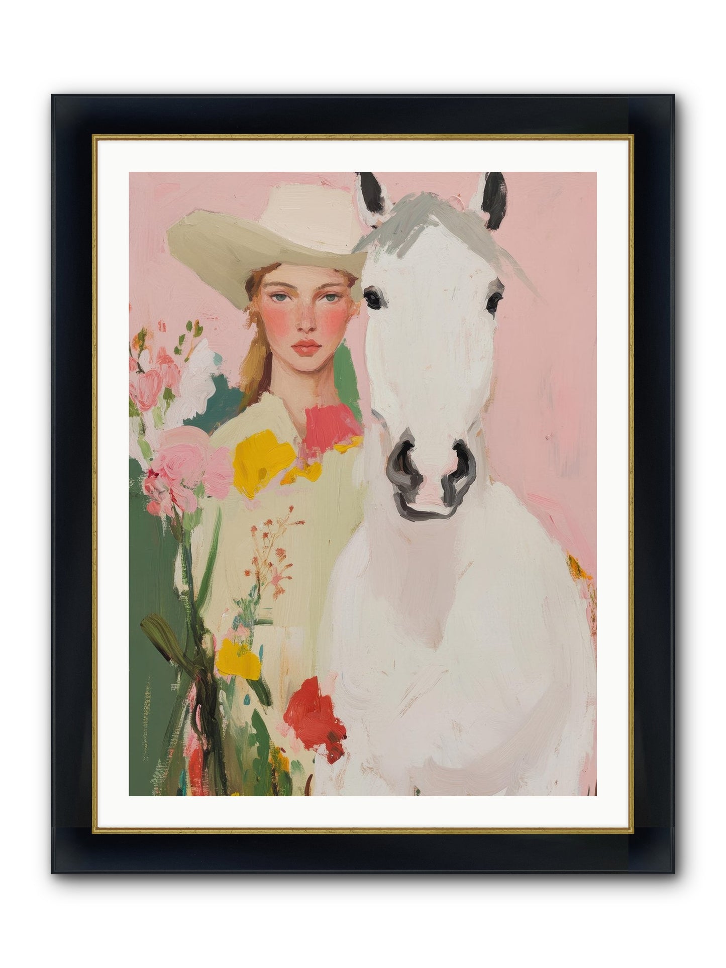 Wildflower Keeper Framed Print - Wide Black w/Gold 30x40