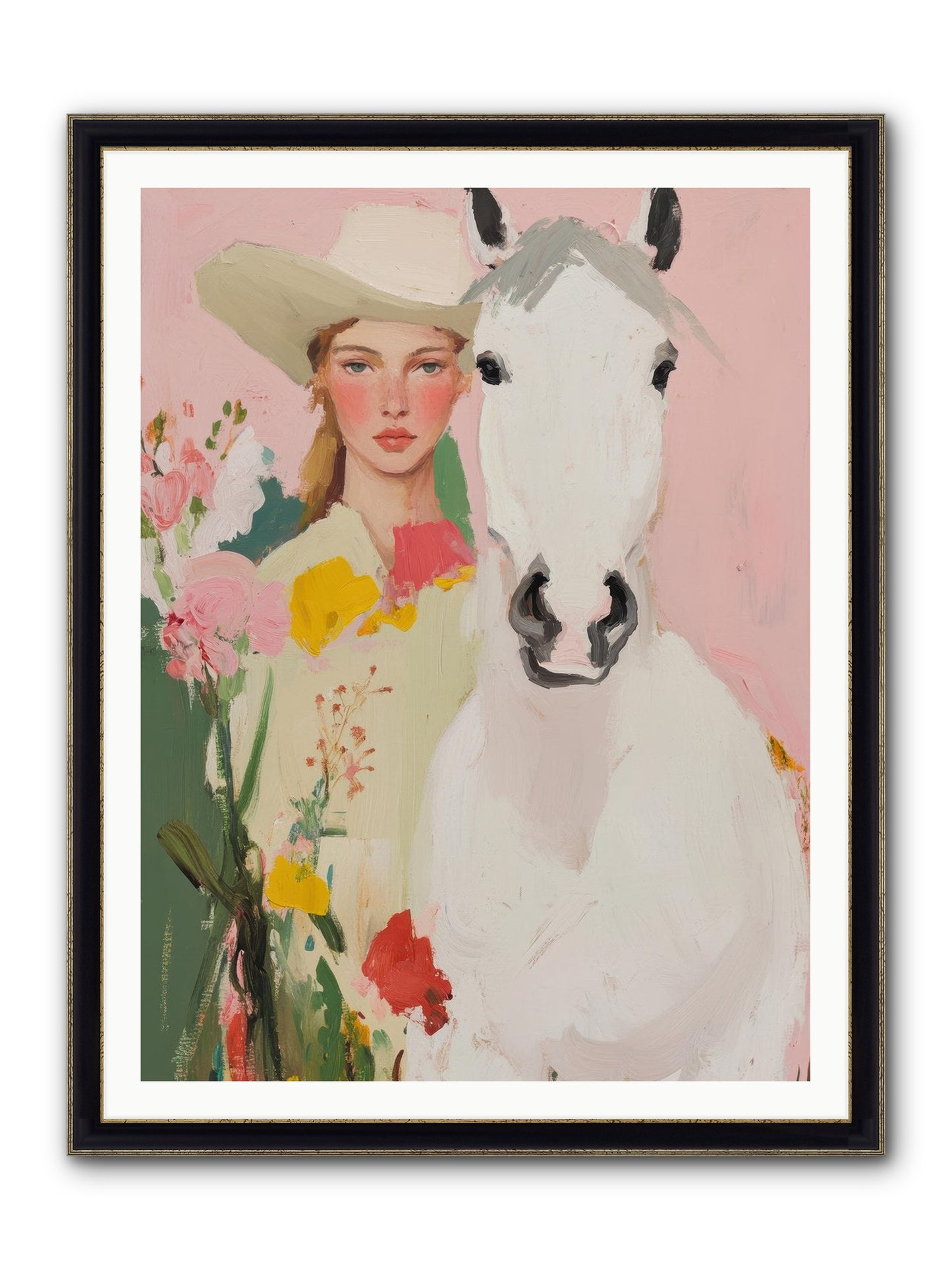 Wildflower Keeper Framed Print - Black & Gold 36x48