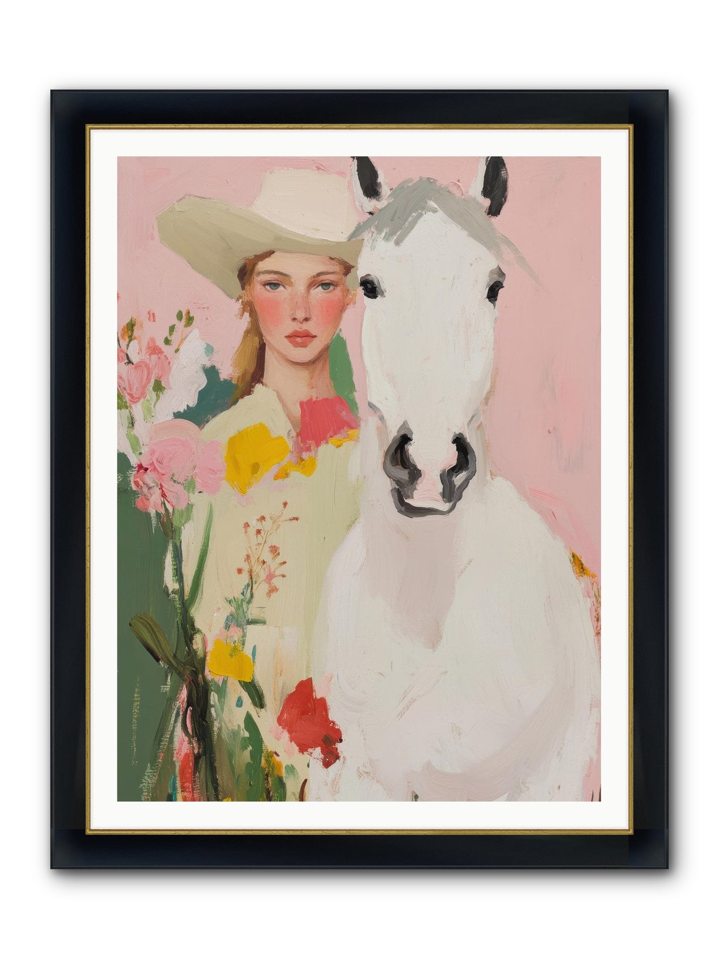 Wildflower Keeper Framed Print - Wide Black w/Gold 36x48
