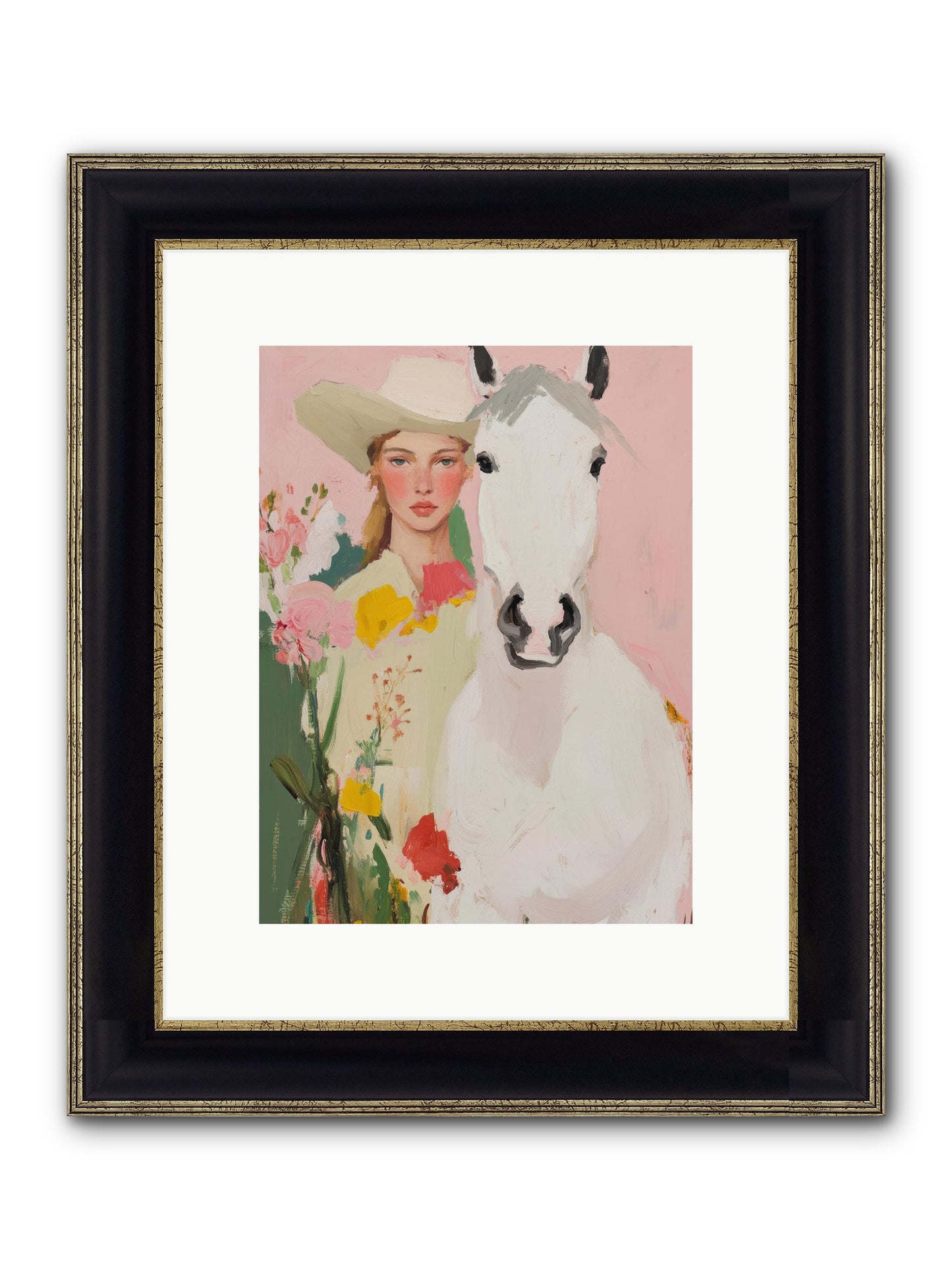 Wildflower Keeper Framed Print - Black & Gold 9x12