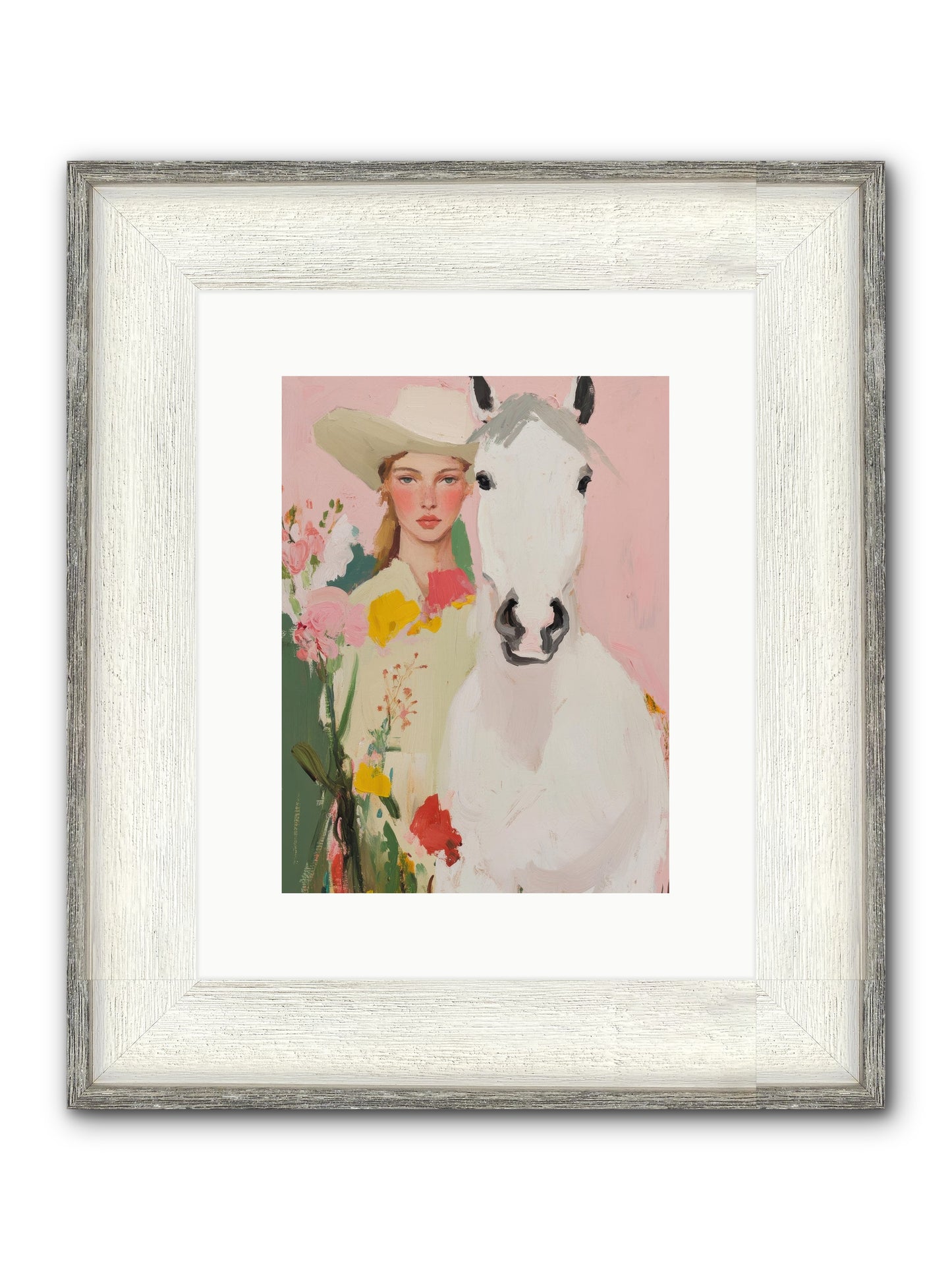 Wildflower Keeper Framed Print - Driftwood White 9x12