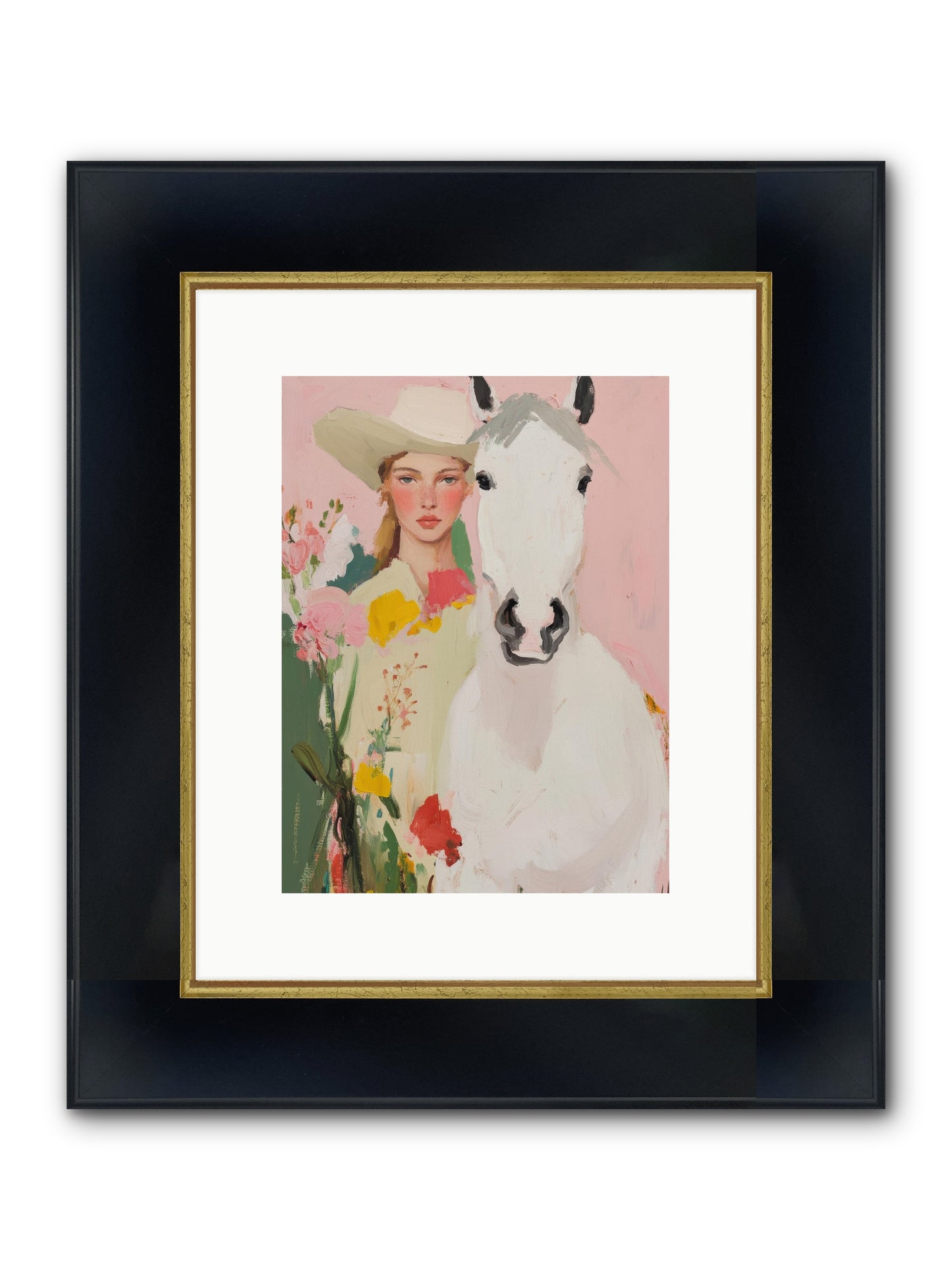 Wildflower Keeper Framed Print - Wide Black w/Gold 9x12