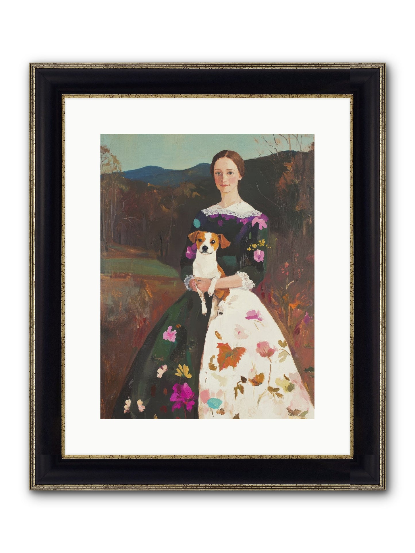 Wildflower Whispers Framed Print - Black & Gold 12x16