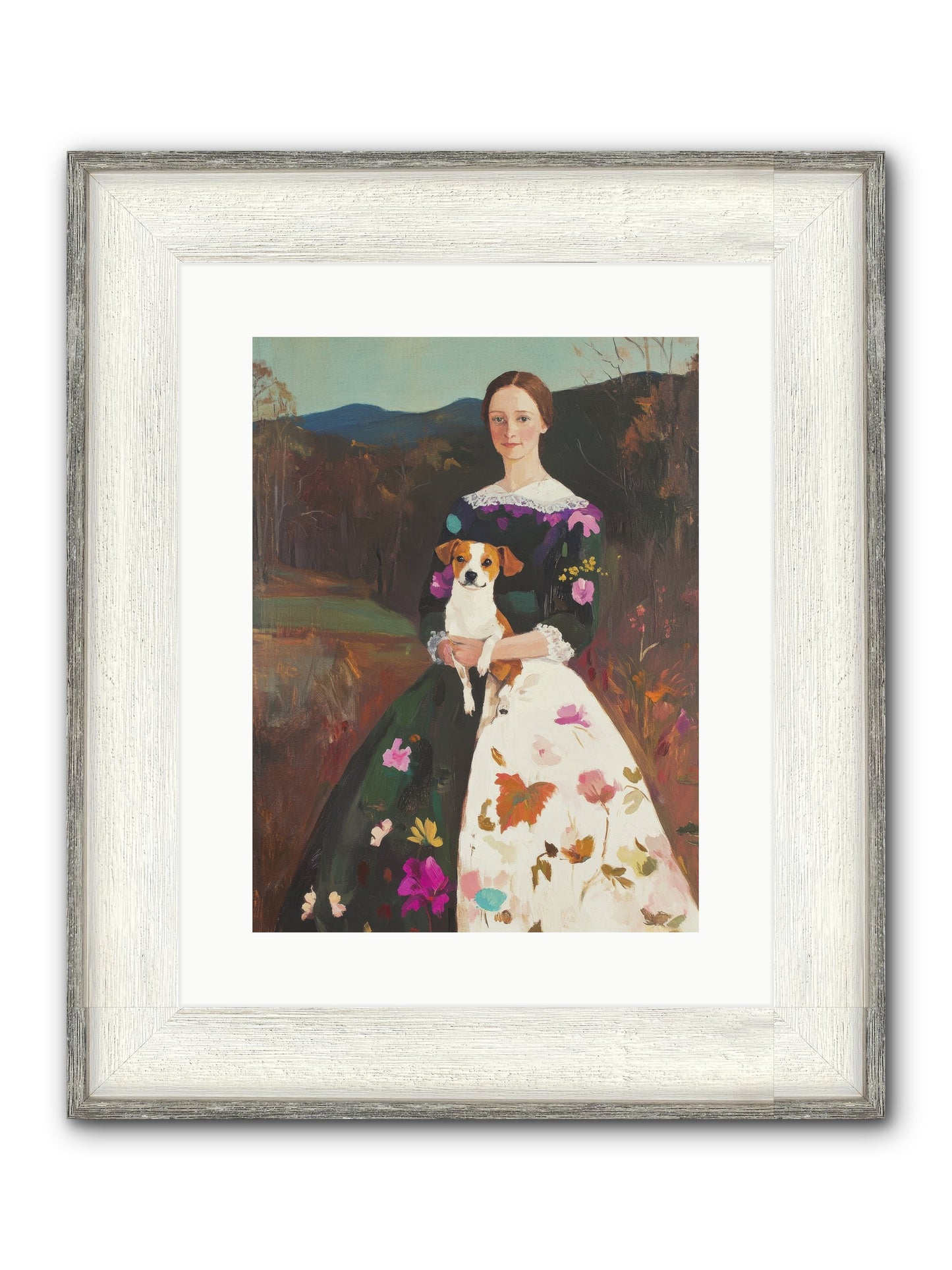 Wildflower Whispers Framed Print - Driftwood White 12x16