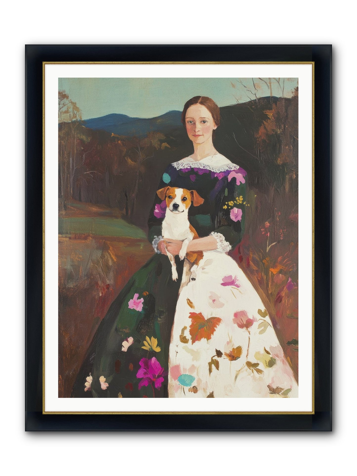 Wildflower Whispers Framed Print - Wide Black w/Gold 36x48