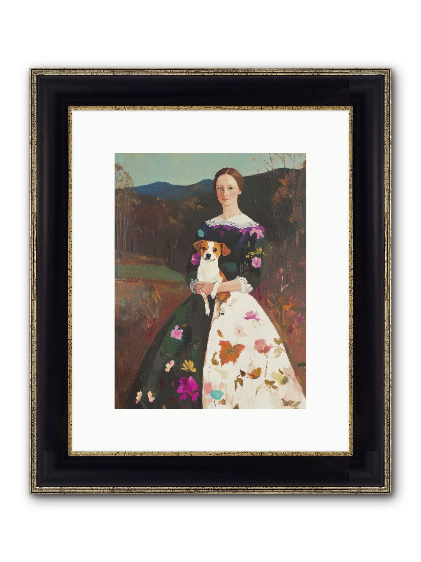Wildflower Whispers Framed Print - Black & Gold 9x12