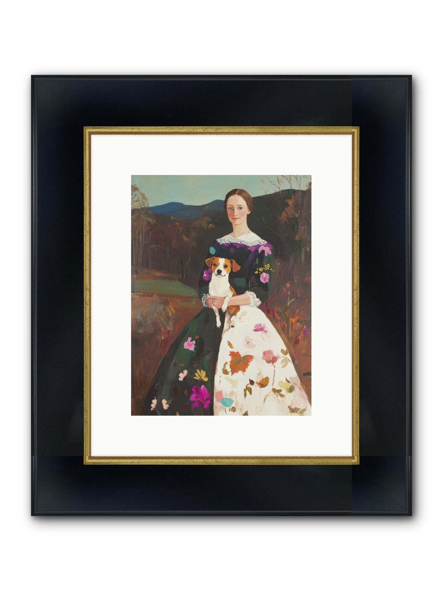 Wildflower Whispers Framed Print - Wide Black w/Gold 9x12