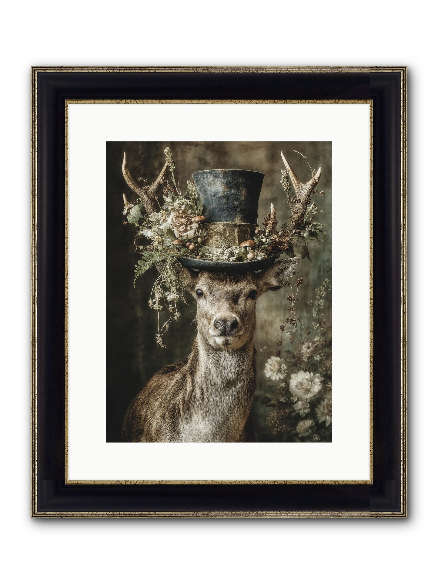 Wildwood Framed Print - Black & Gold 12x16
