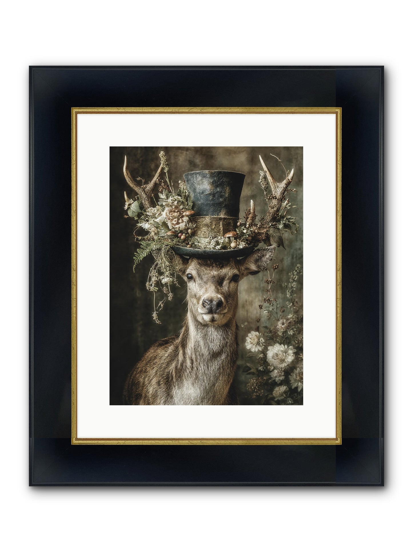 Wildwood Framed Print - Wide Black w/Gold 12x16