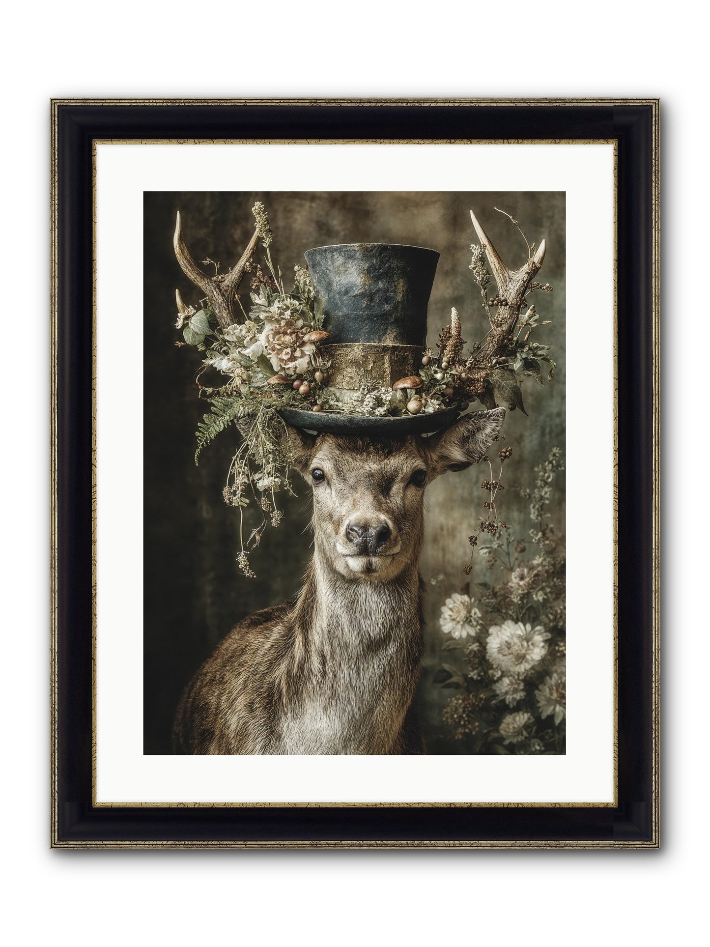 Wildwood Framed Print - Black & Gold 18x24