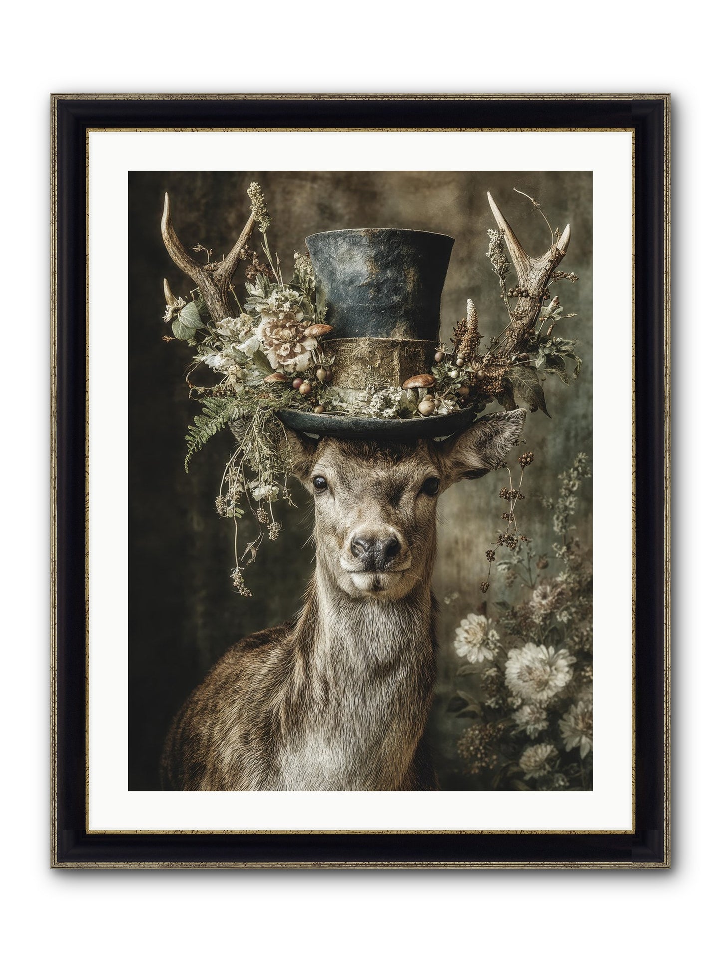 Wildwood Framed Print - Black & Gold 24x32